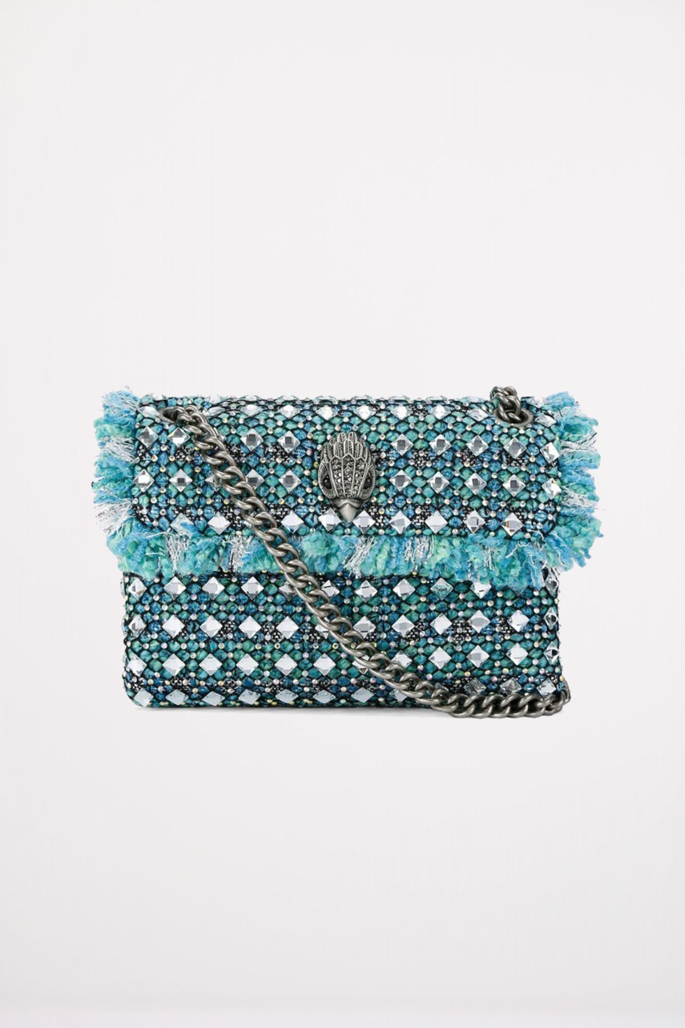 KURT GEIGER LONDON  TWEED MINI KENSINGTON en color AZUL (1)