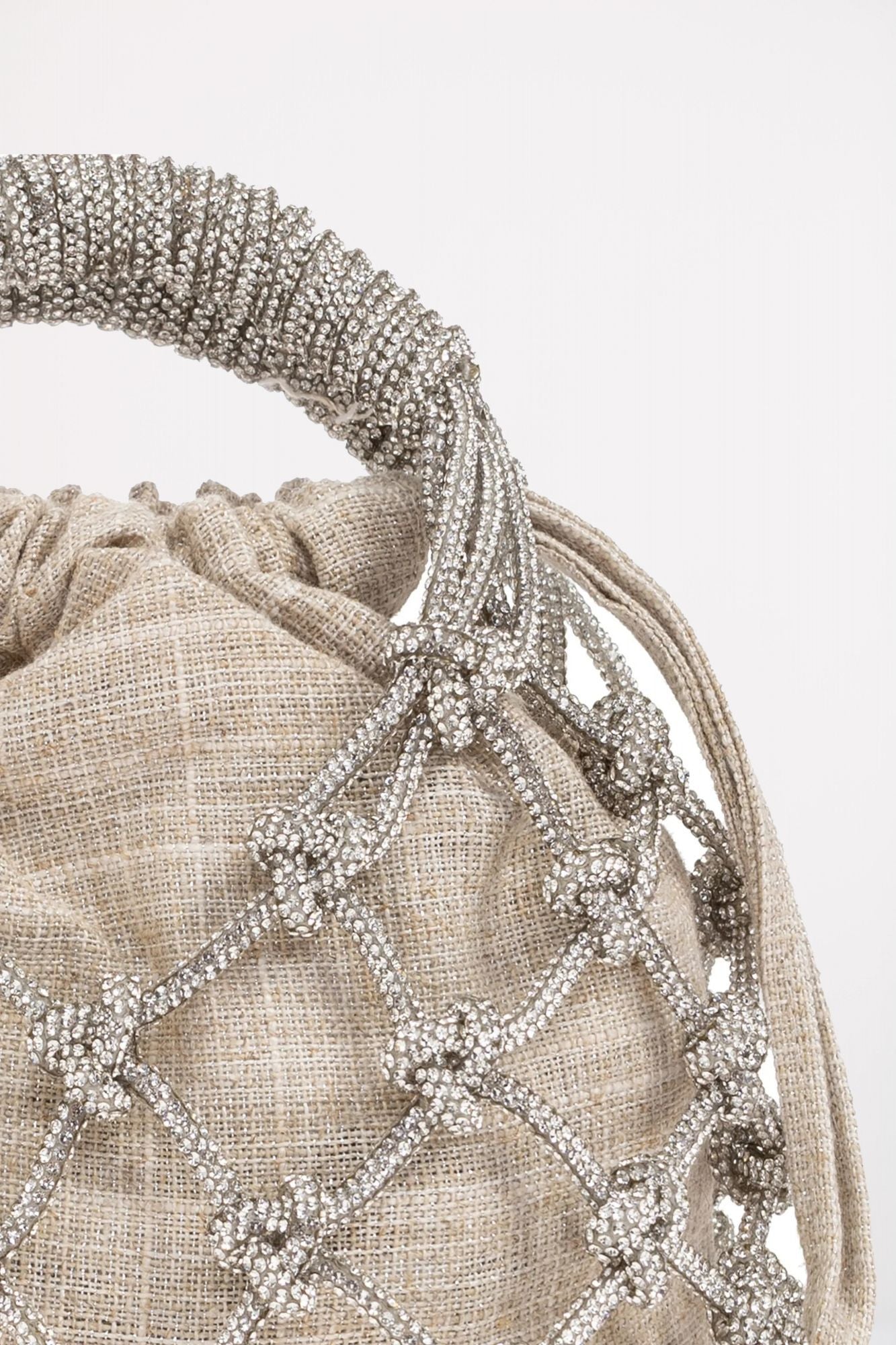 KURT GEIGER LONDON SM MACRAME CRYSTAL BAG en color BEIS (4)