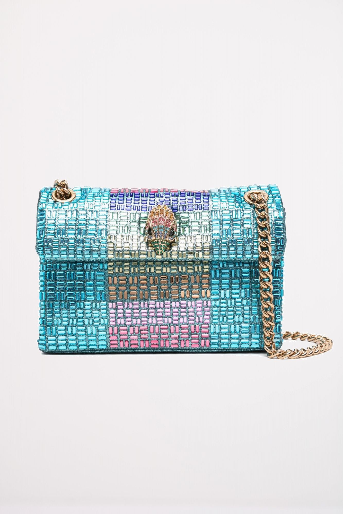 KURT GEIGER LONDON MINI KENSINGTON CRYSTAL en color AZUL (1)