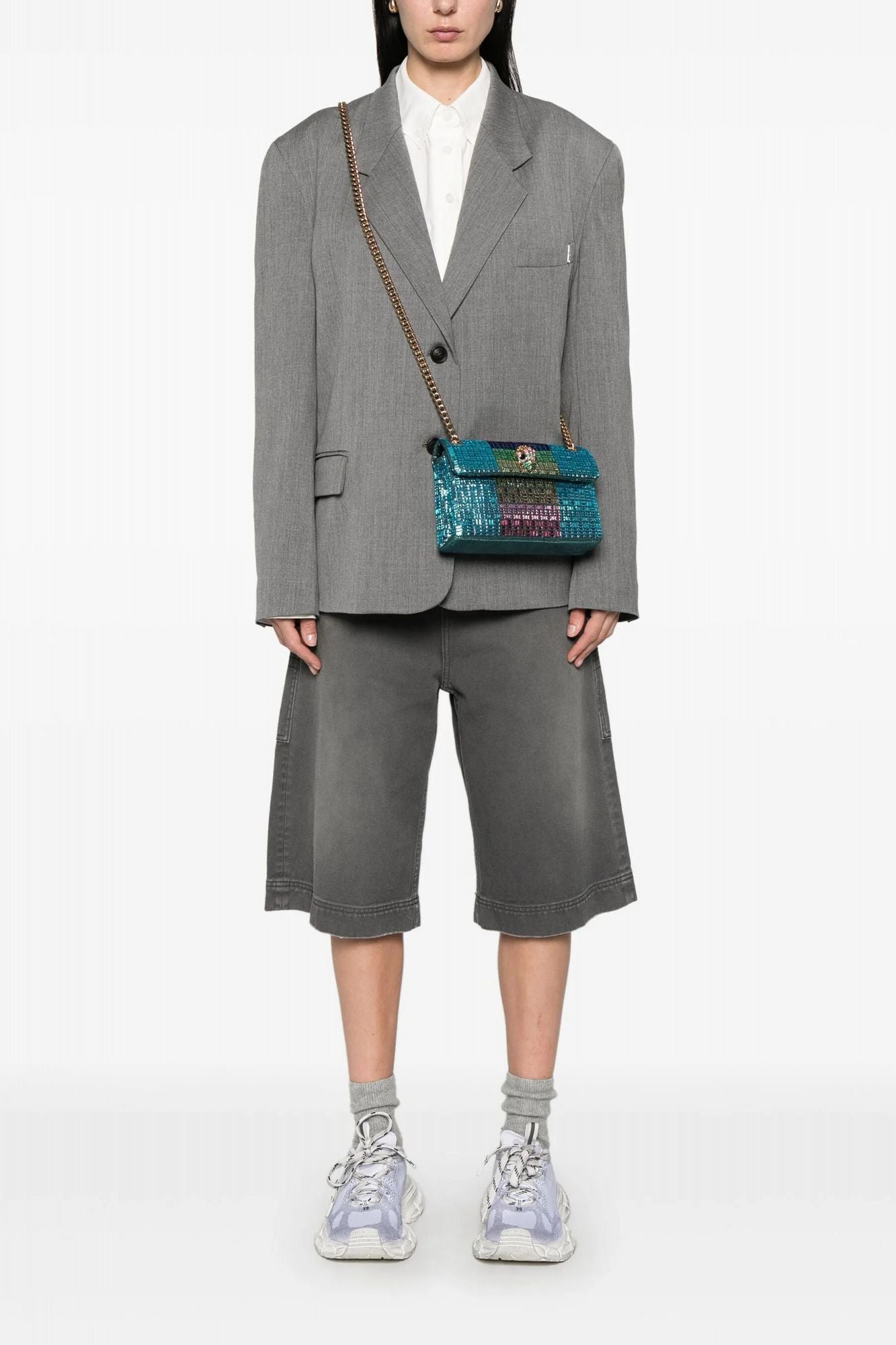 KURT GEIGER LONDON MINI KENSINGTON CRYSTAL en color AZUL (4)