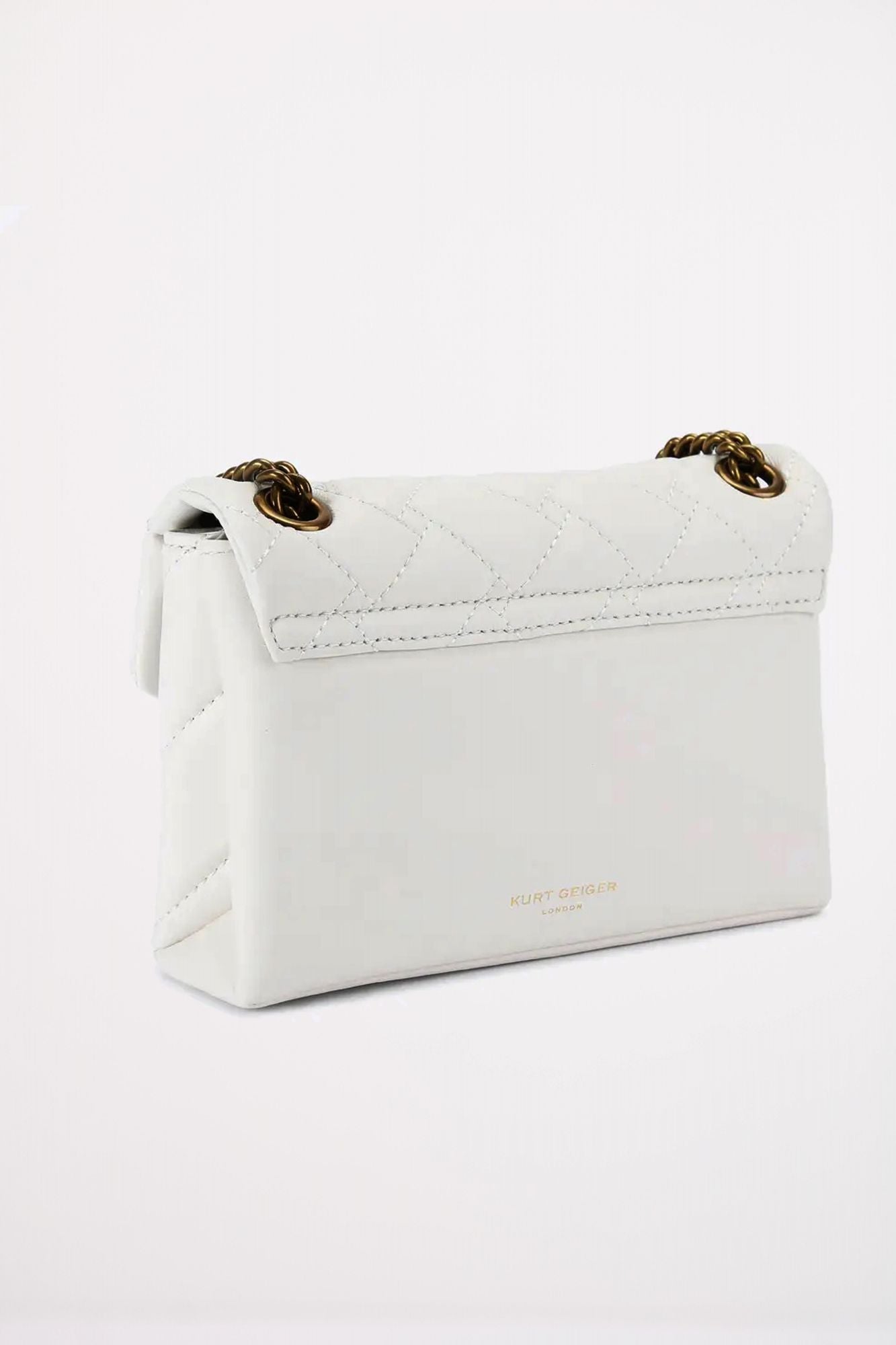 KURT GEIGER LONDON MINI LEATHER KENSINGTON BAG en color BLANCO (3)