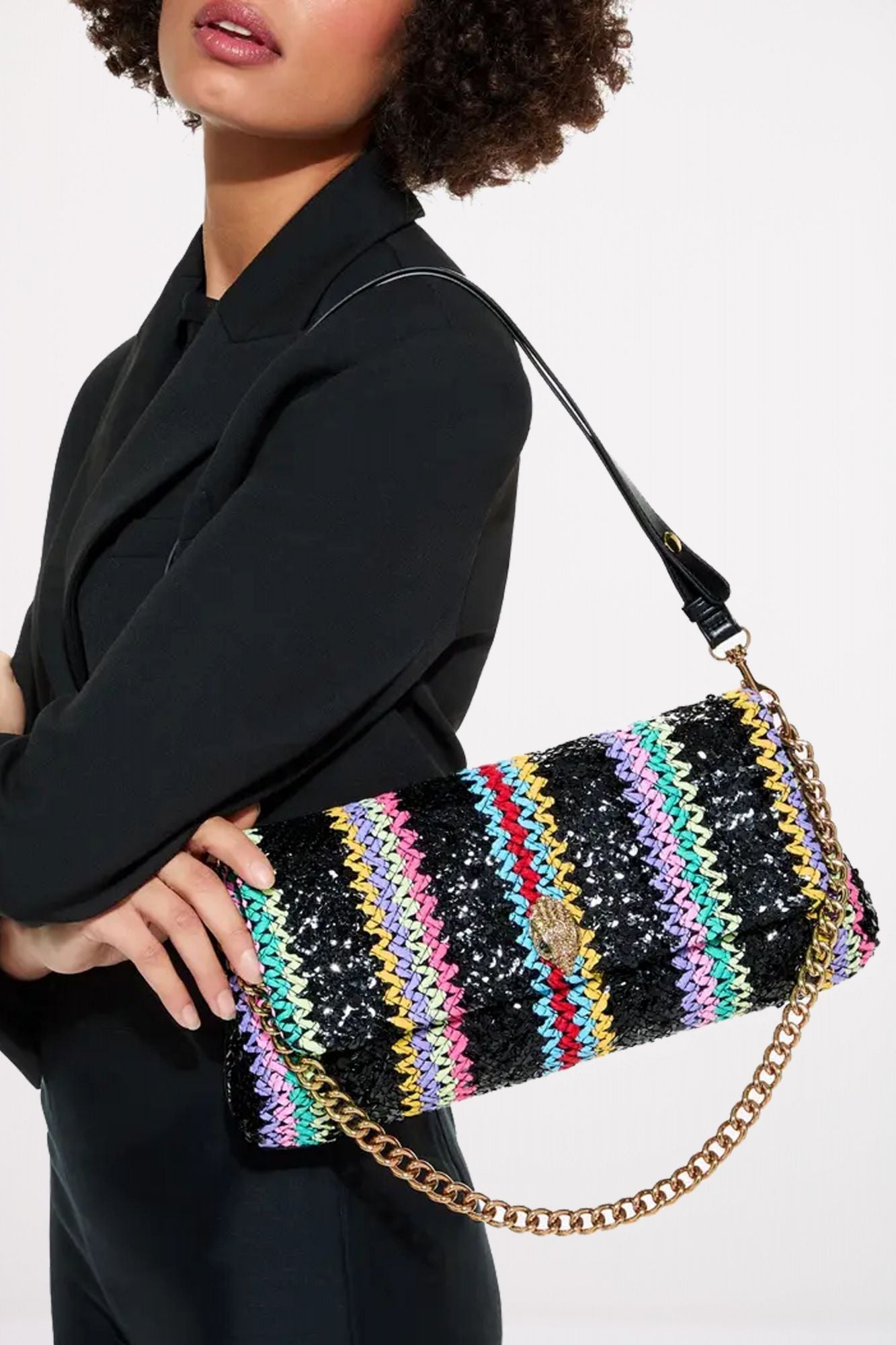 KURT GEIGER LONDON LONG KENSINGTON BAG en color NEGRO (4)