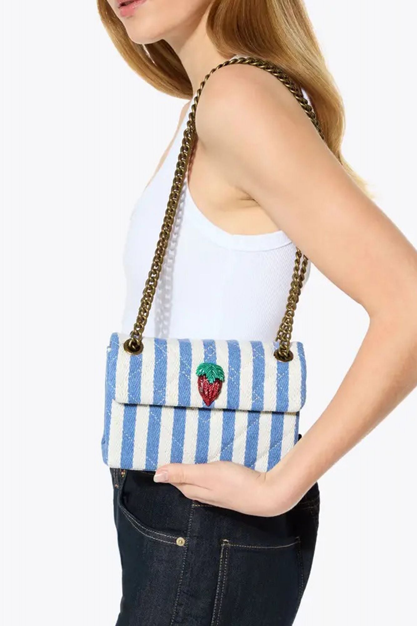 KURT GEIGER LONDON MINI KENSINGTON BAG en color AZUL (2)