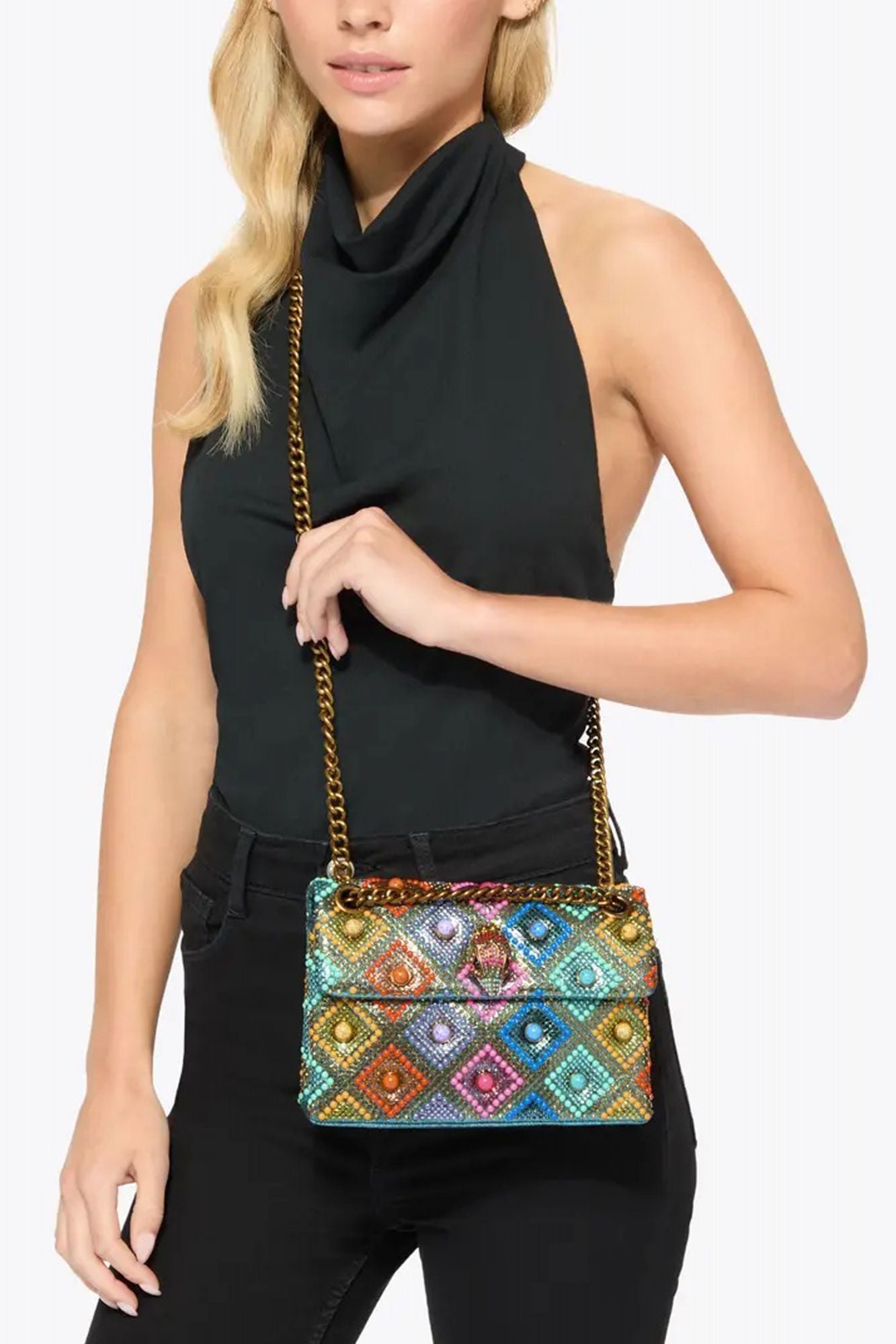 KURT GEIGER LONDON MINI KENSINGTON JEWEL en color AZUL (4)