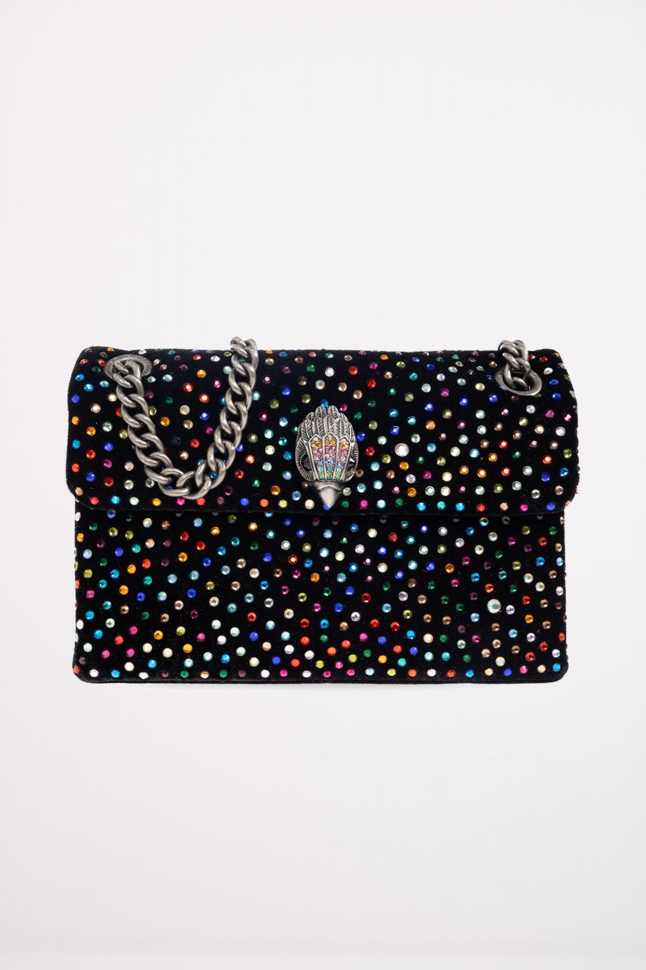 KURT GEIGER LONDON VELVET MINI KENSINGTON en color NEGRO (1)