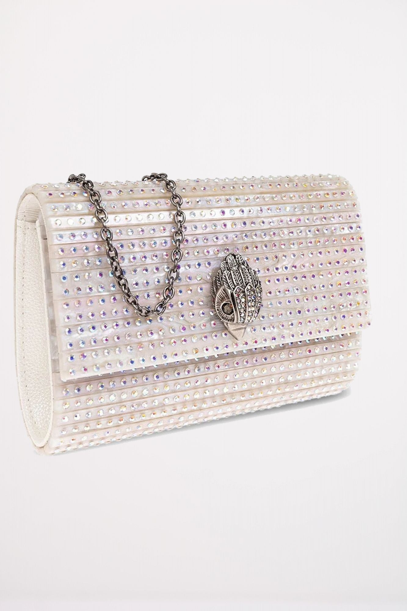 KURT GEIGER LONDON  PARTY EAGLE CLUTCH CR  en color BLANCO (2)