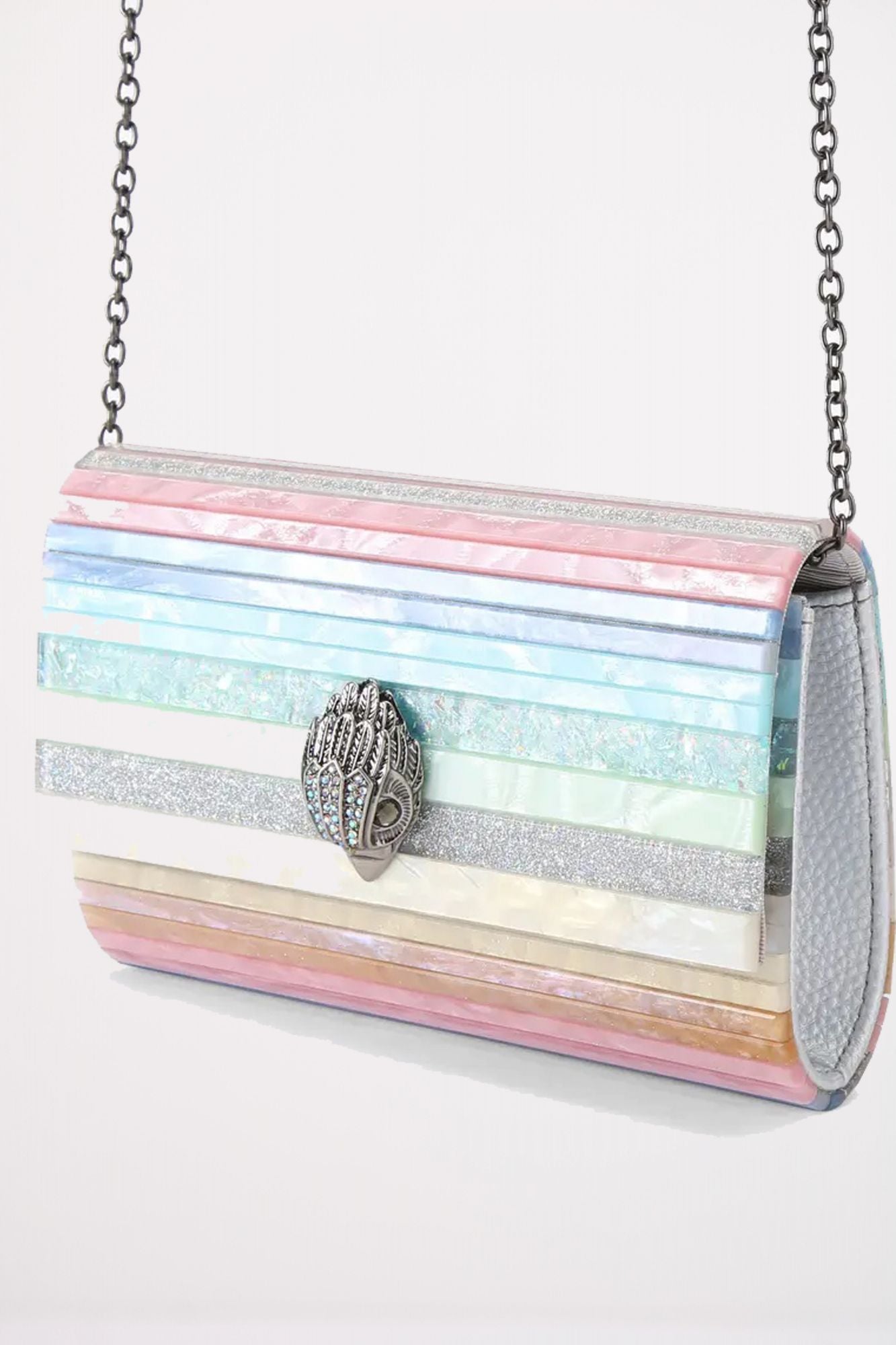 KURT GEIGER LONDON PARTY EAGLE CLUTCH en color AZUL (2)