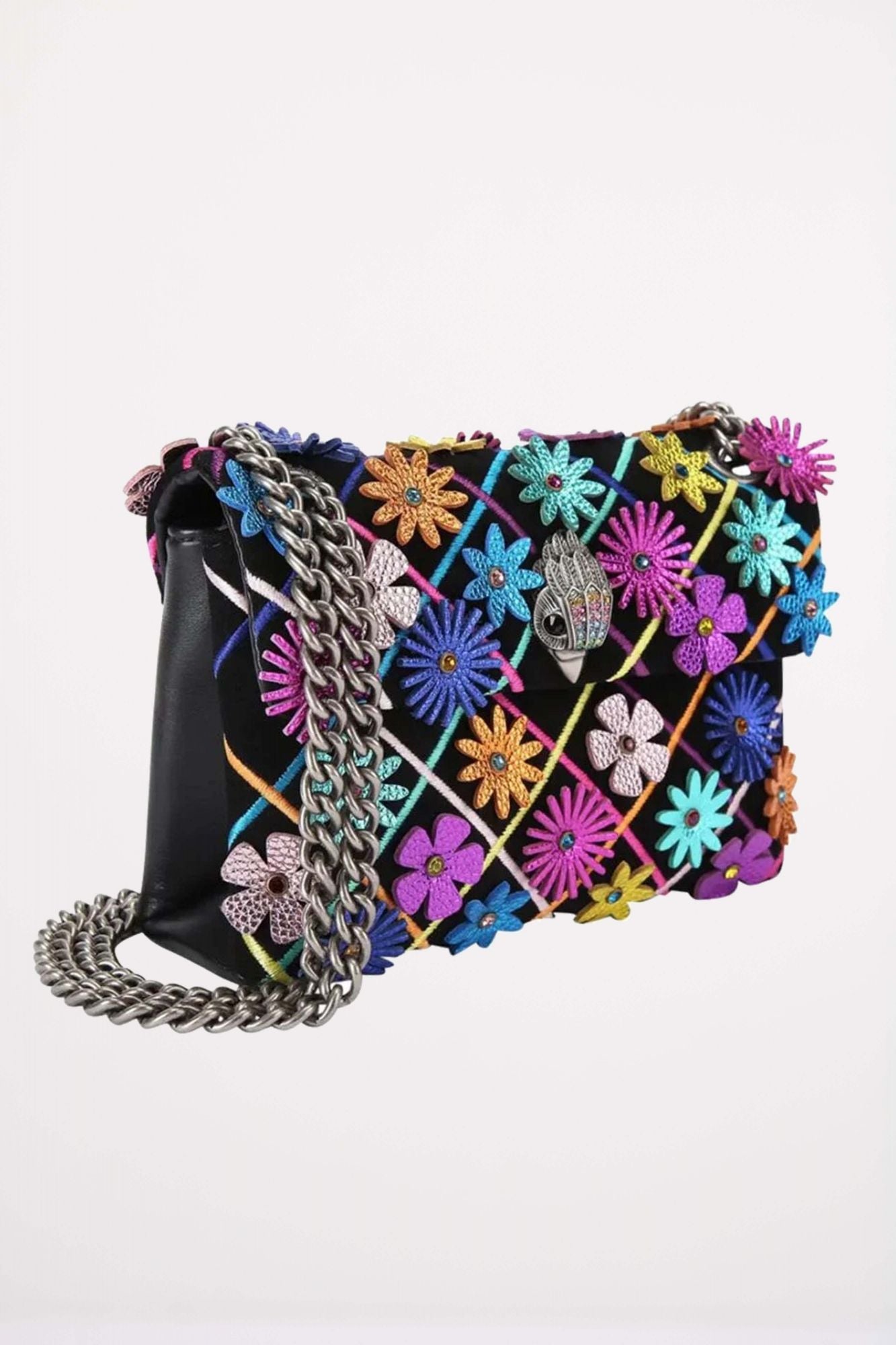 KURT GEIGER LONDON MINI KENSINGTON FLOWERS en color NEGRO (2)