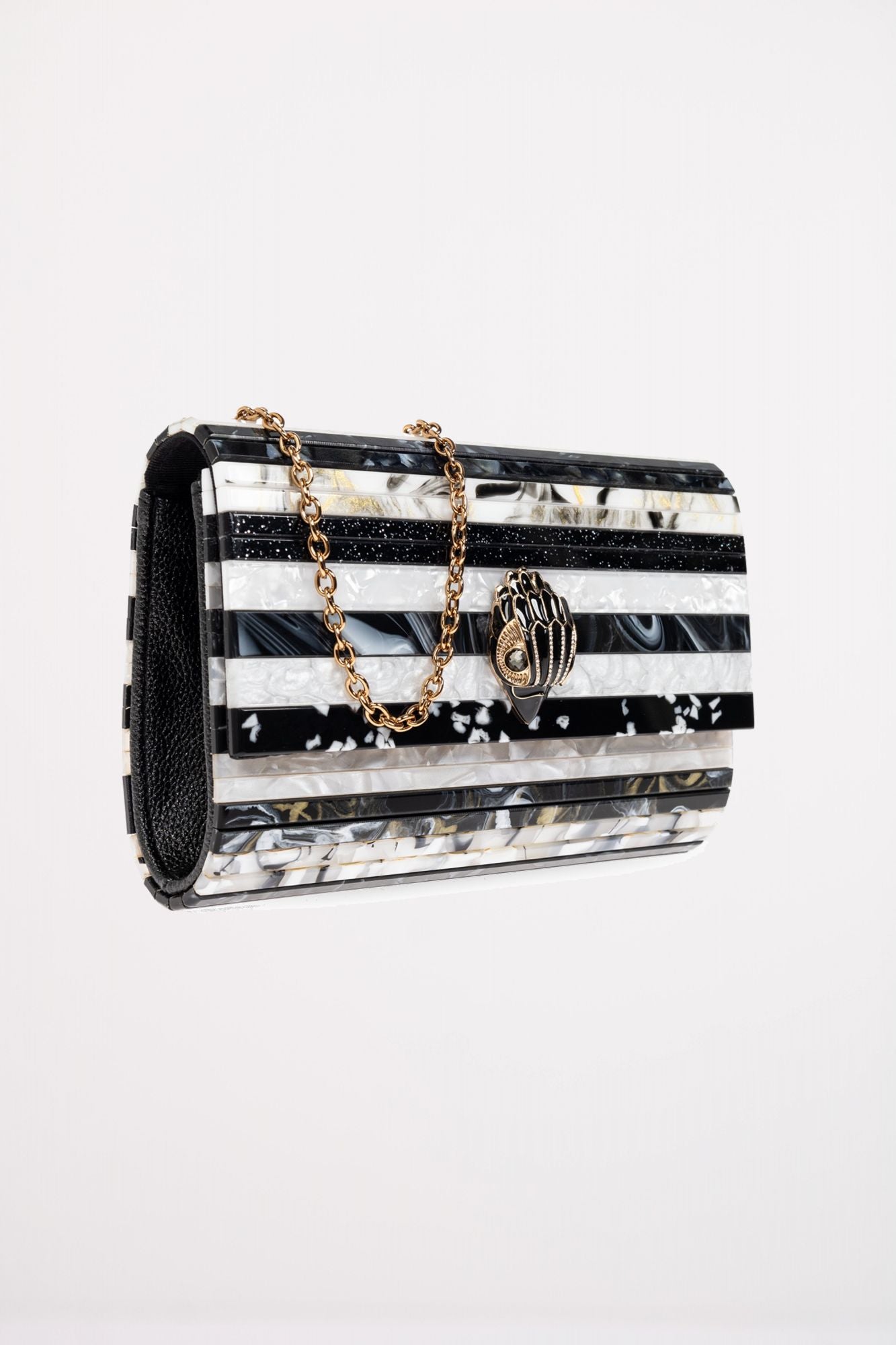 KURT GEIGER LONDON PARTY EAGLE CLUTCH E en color NEGRO (3)