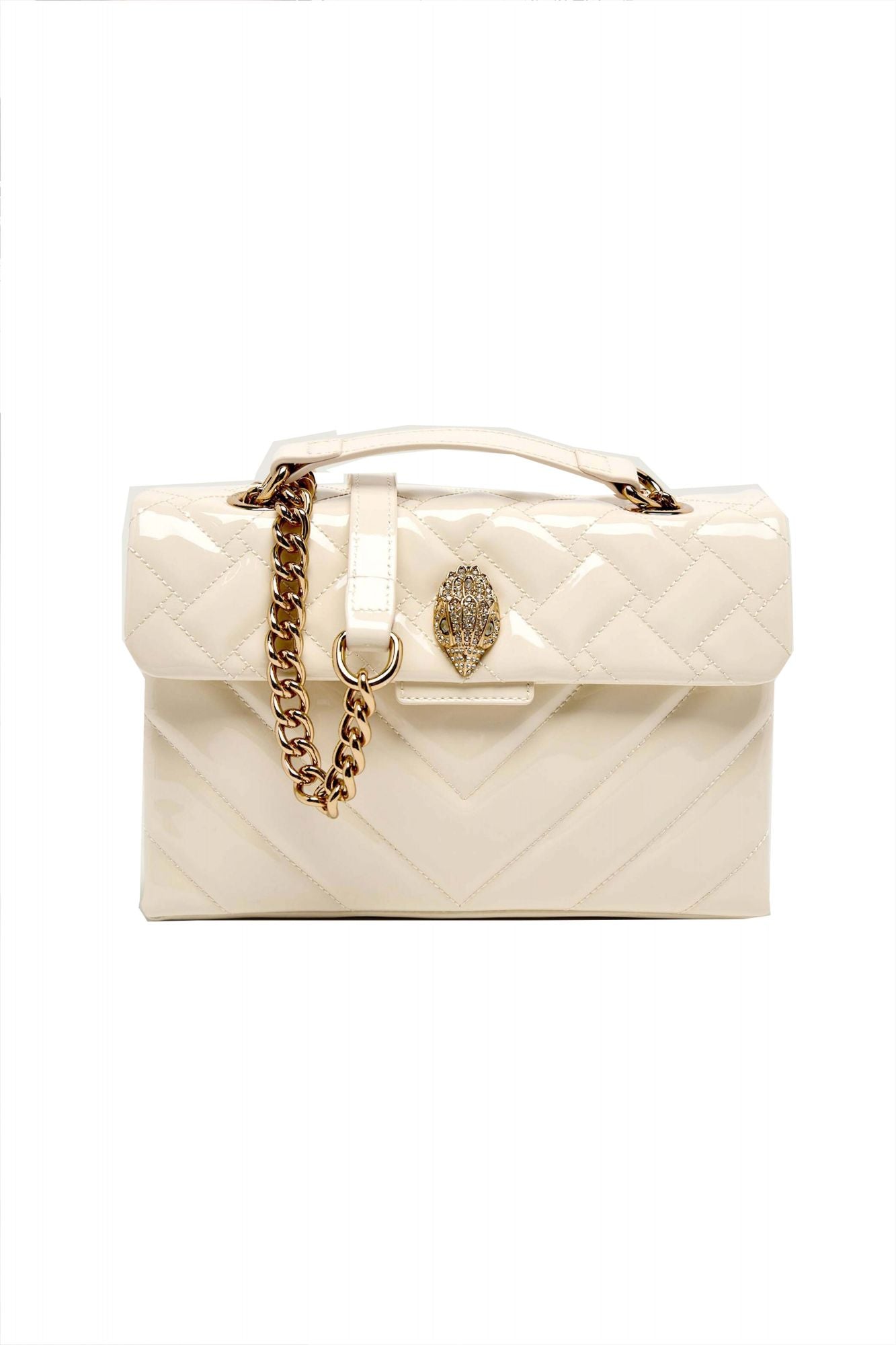 KURT GEIGER LONDON  LEATHER KENSINGTON BAG  en color NUDE (2)
