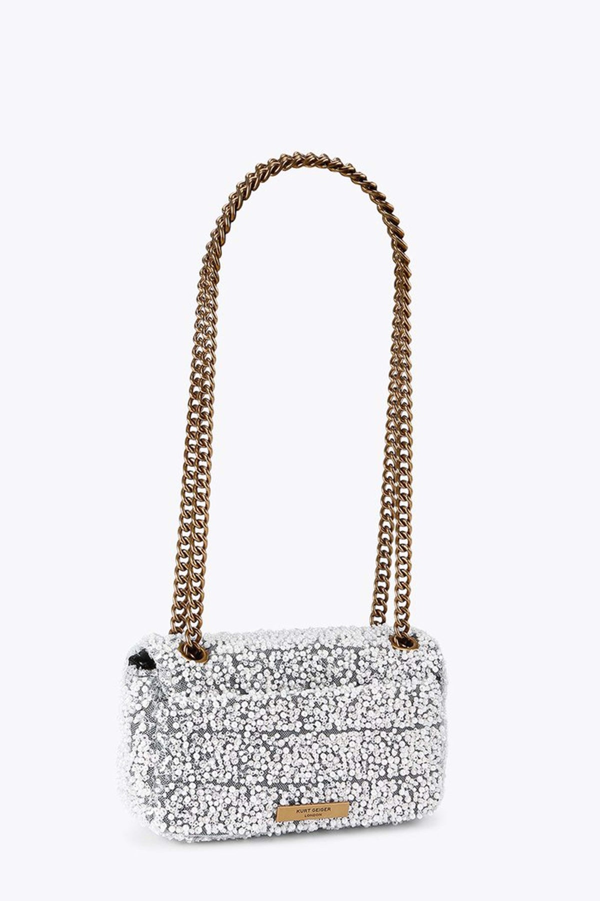 KURT GEIGER LONDON  MINI PIMLICO BAG  en color PLATA (3)