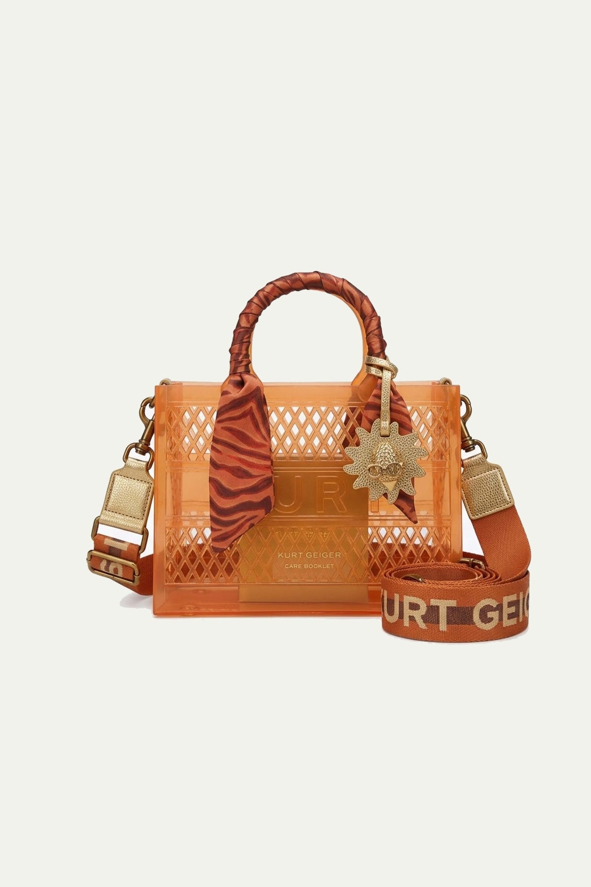 KURT GEIGER LONDON JELLY SM TOTE BAG en color NARANJA (1)