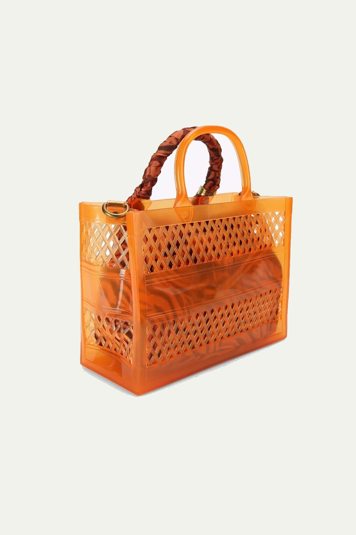 KURT GEIGER LONDON JELLY SM TOTE BAG en color NARANJA (2)