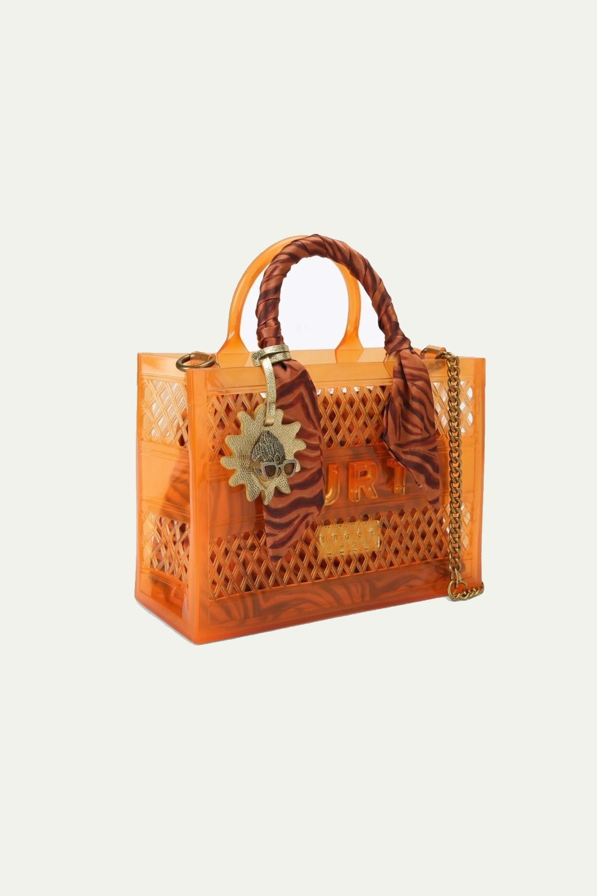 KURT GEIGER LONDON JELLY SM TOTE BAG en color NARANJA (3)