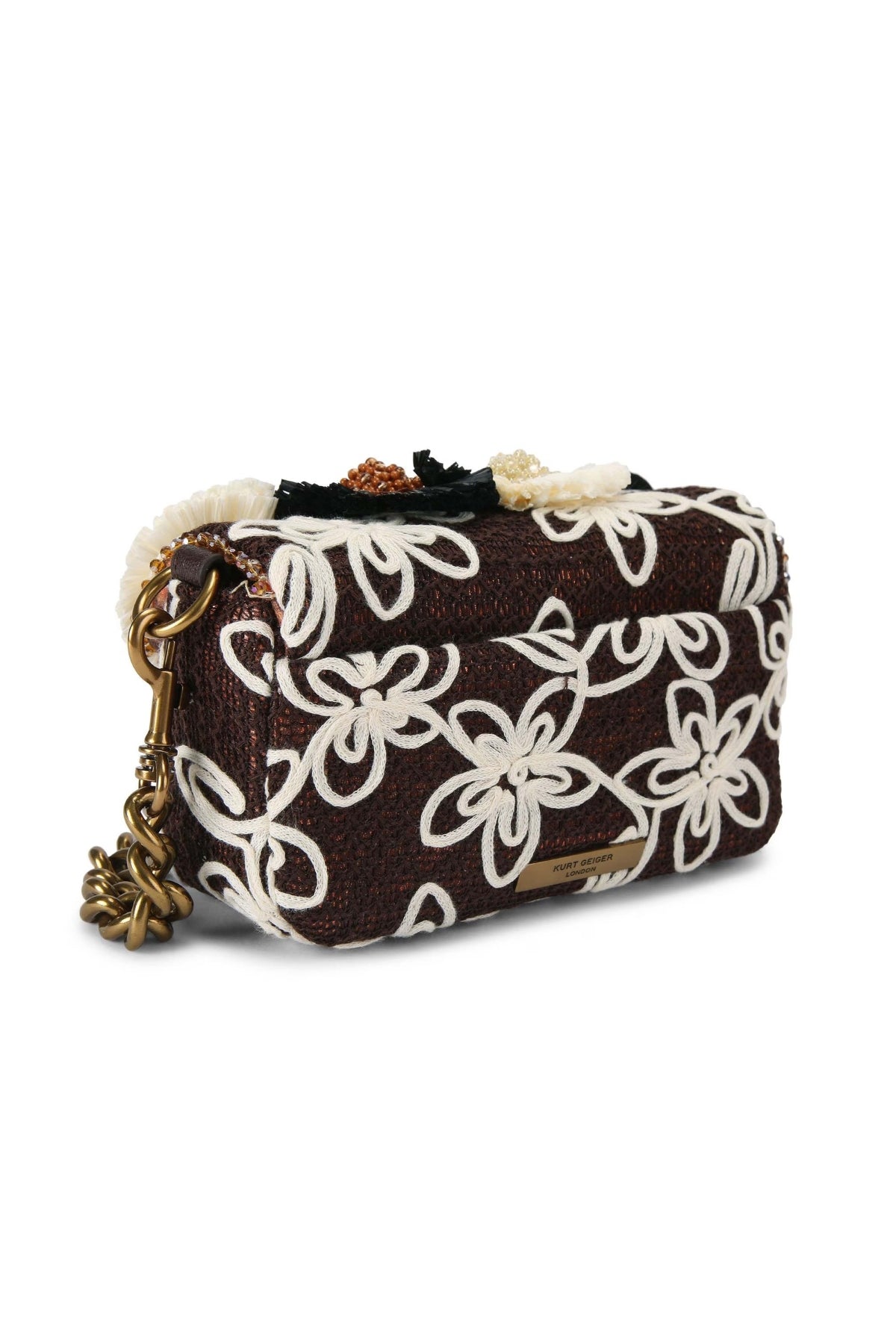 KURT GEIGER LONDON  MINI PIMLICO FLOWER ST  en color MARRON (2)
