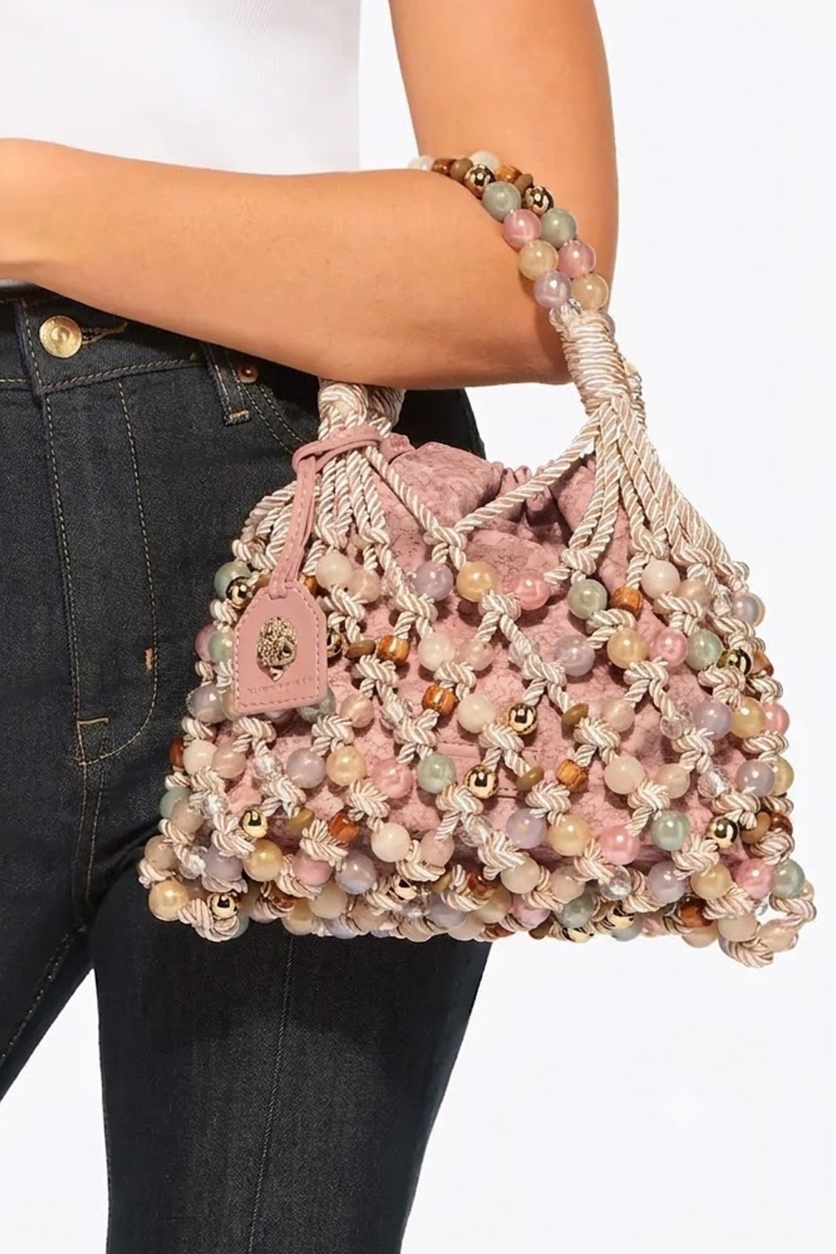KURT GEIGER LONDON MACRAME ROPE BAG en color BEIS (1)