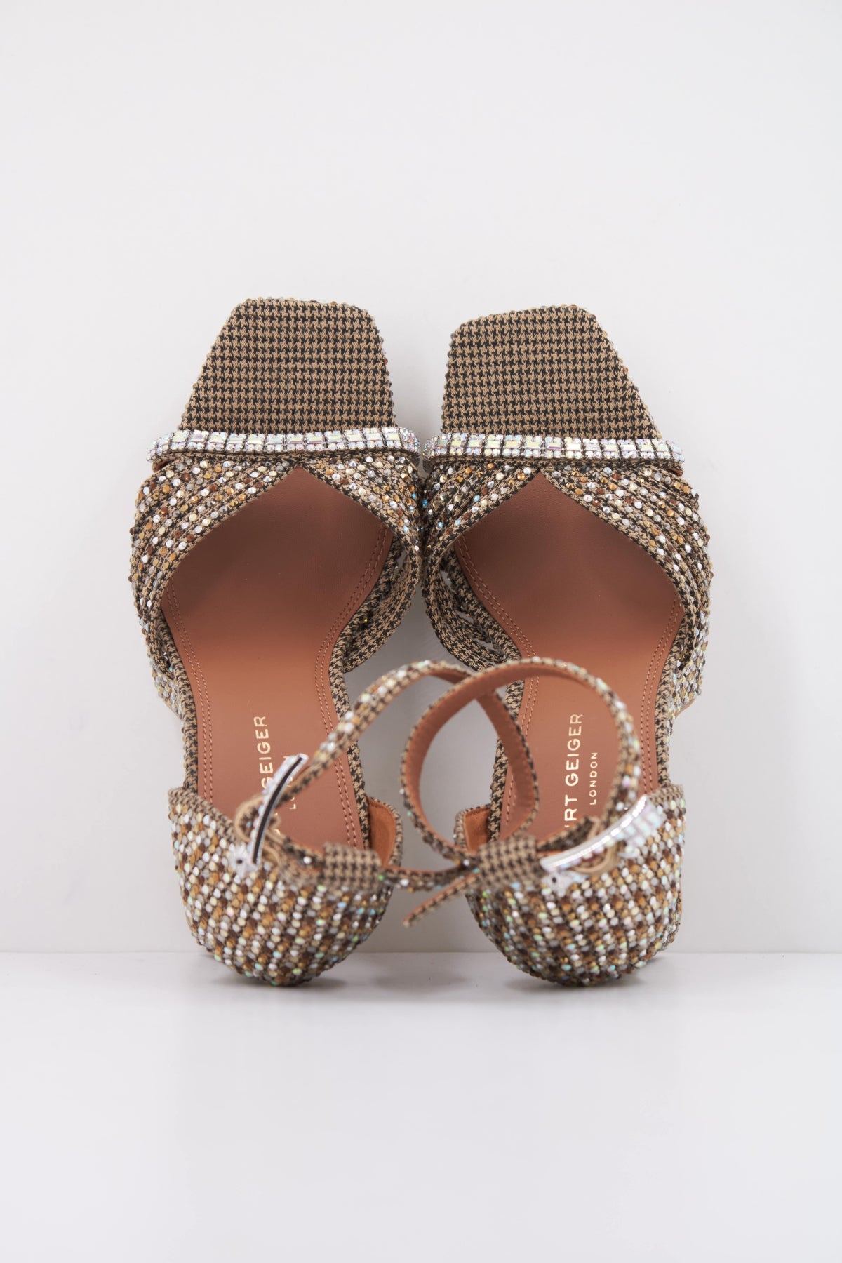 KURT GEIGER LONDON CRYSTAL STRAP PLATFORM en color BRONCE (3)