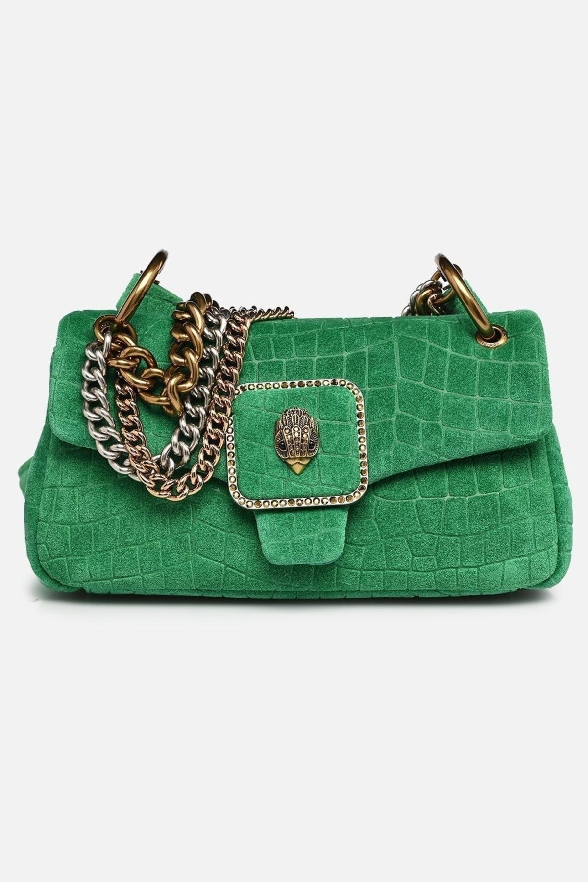 KURT GEIGER LONDON  PIMLICO BAG CHAIN  en color VERDE (1)