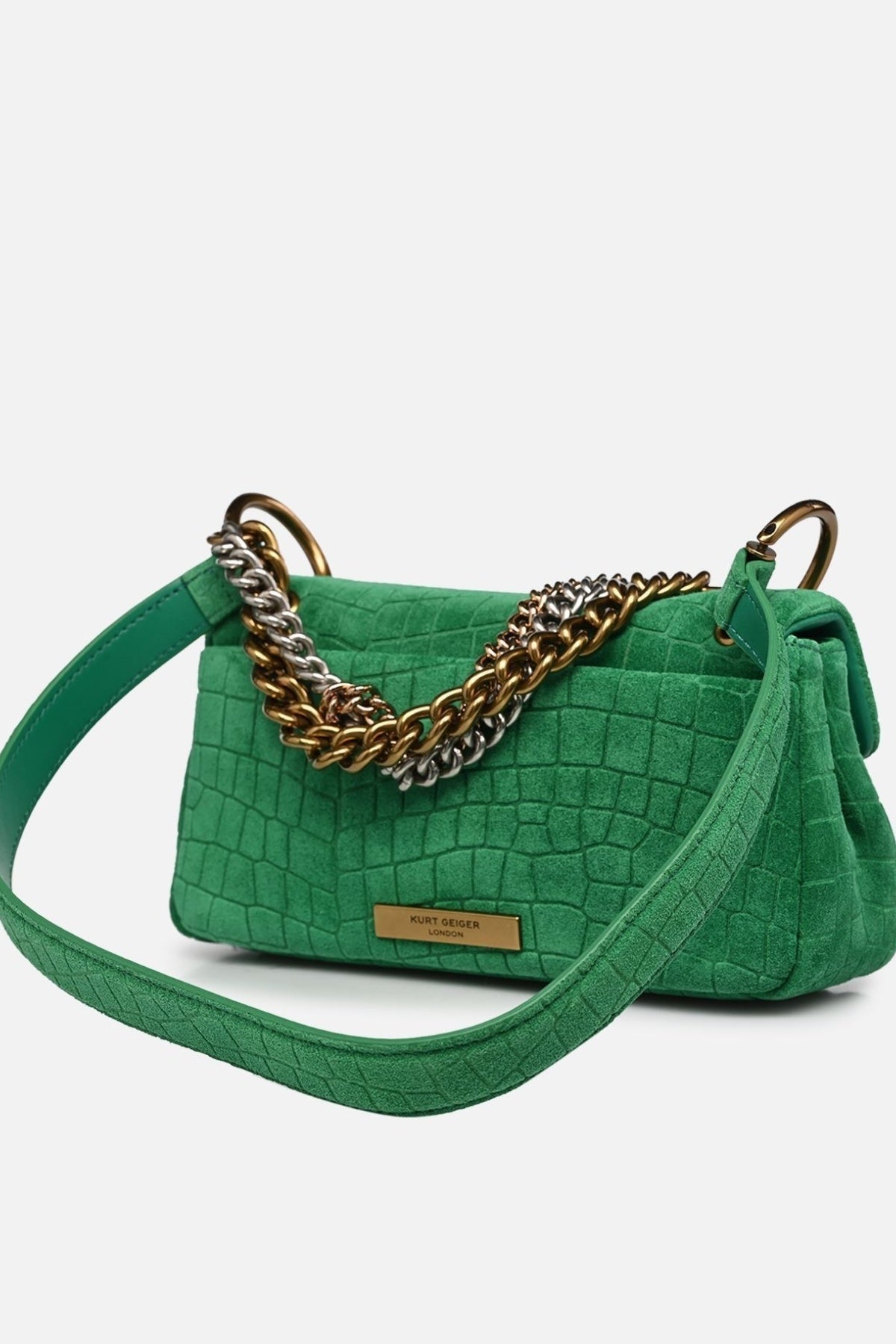 KURT GEIGER LONDON  PIMLICO BAG CHAIN  en color VERDE (4)