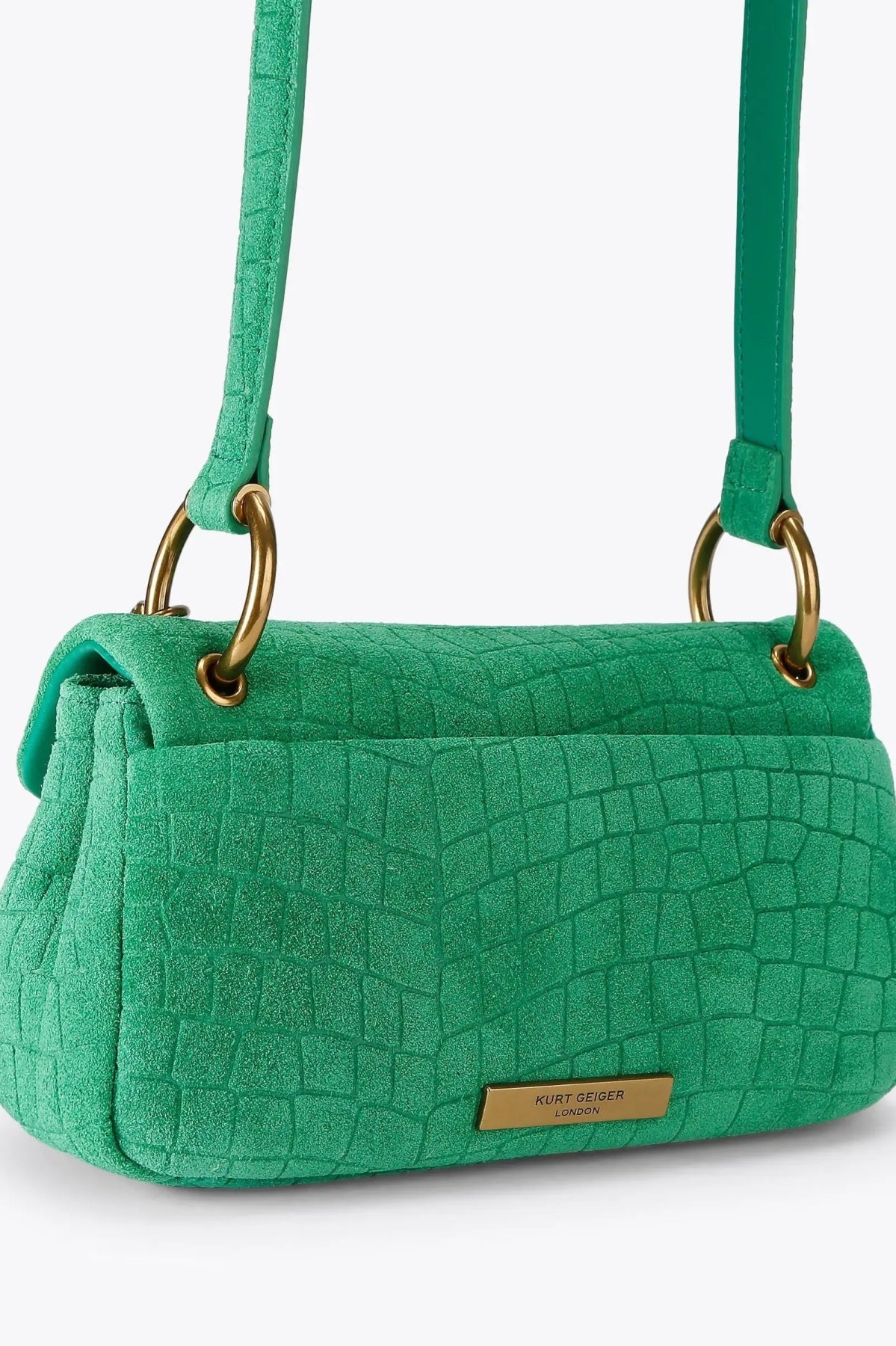 KURT GEIGER LONDON  MINI PIMLICO BAG CHAIN  en color VERDE (2)