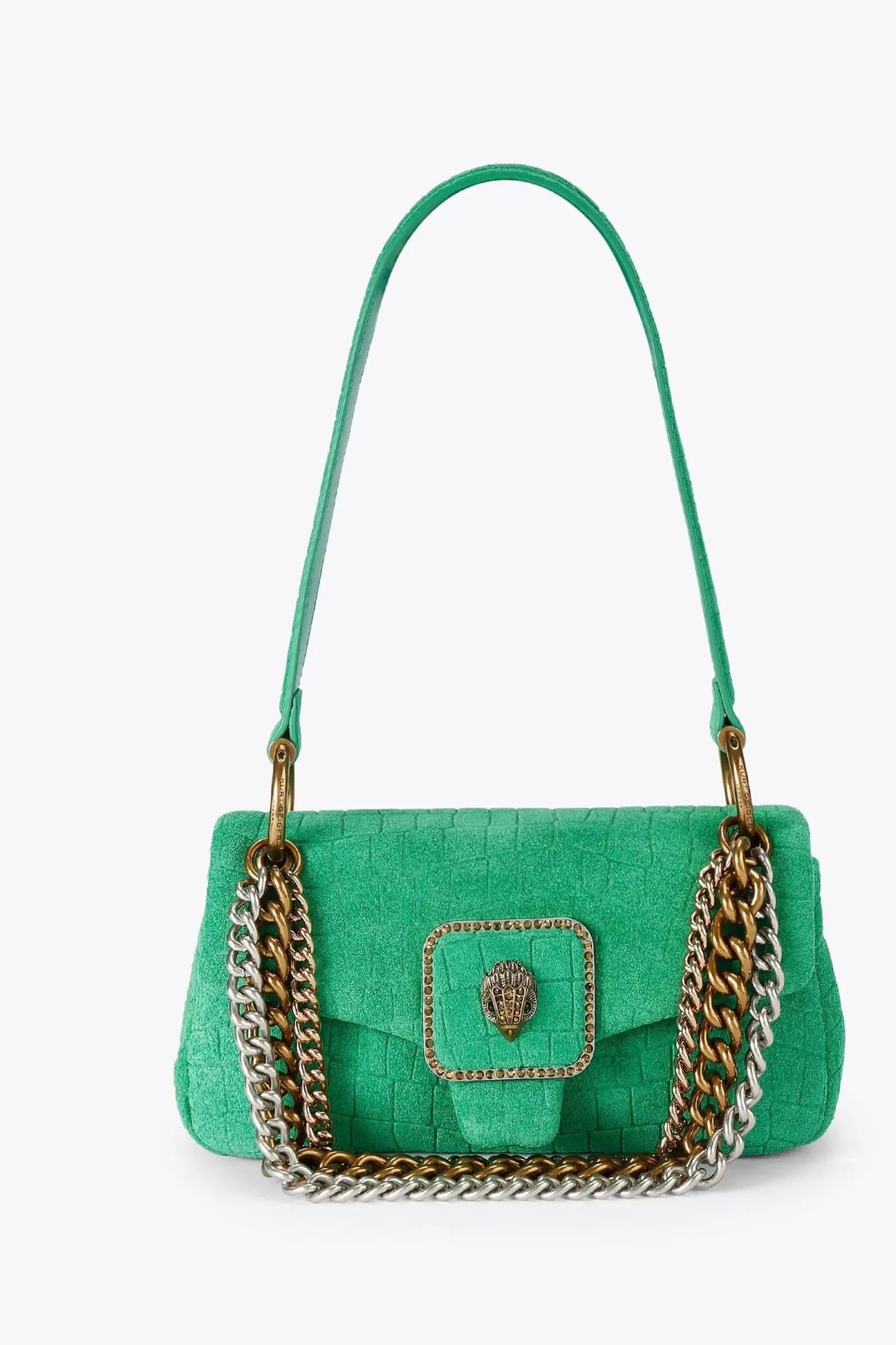 KURT GEIGER LONDON  MINI PIMLICO BAG CHAIN  en color VERDE (3)