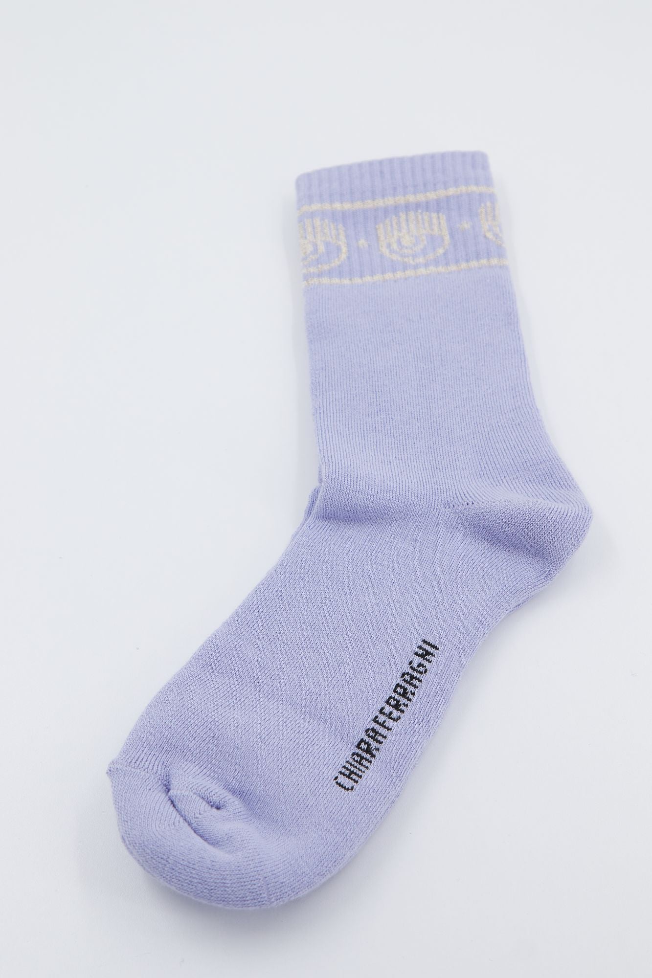 CHIARA FERRAGNI MAXI LOGOMANIA LUREX SOCKS en color VIOLETA (1)