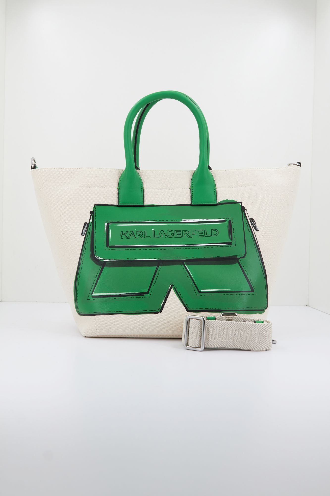 KARL LAGERFELD  ICON K CANVAS  en color BLANCO (1)