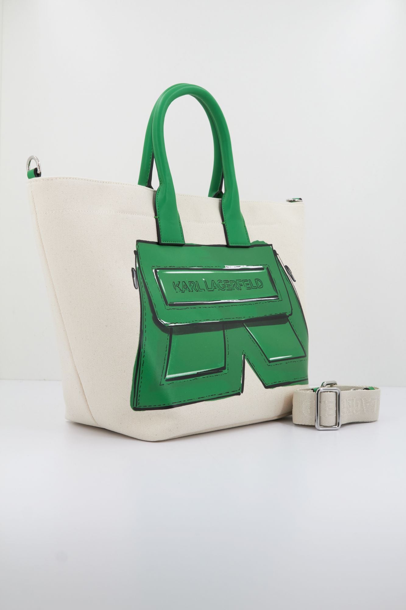 KARL LAGERFELD  ICON K CANVAS  en color BLANCO (3)