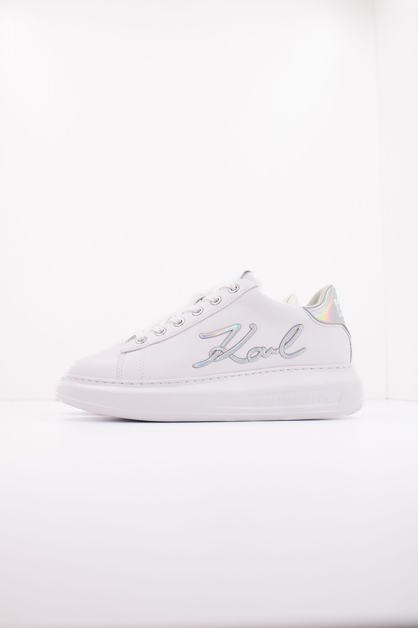 KARL LAGERFELD KAPRI SIGNIA LACE LTHR en color BLANCO (1)