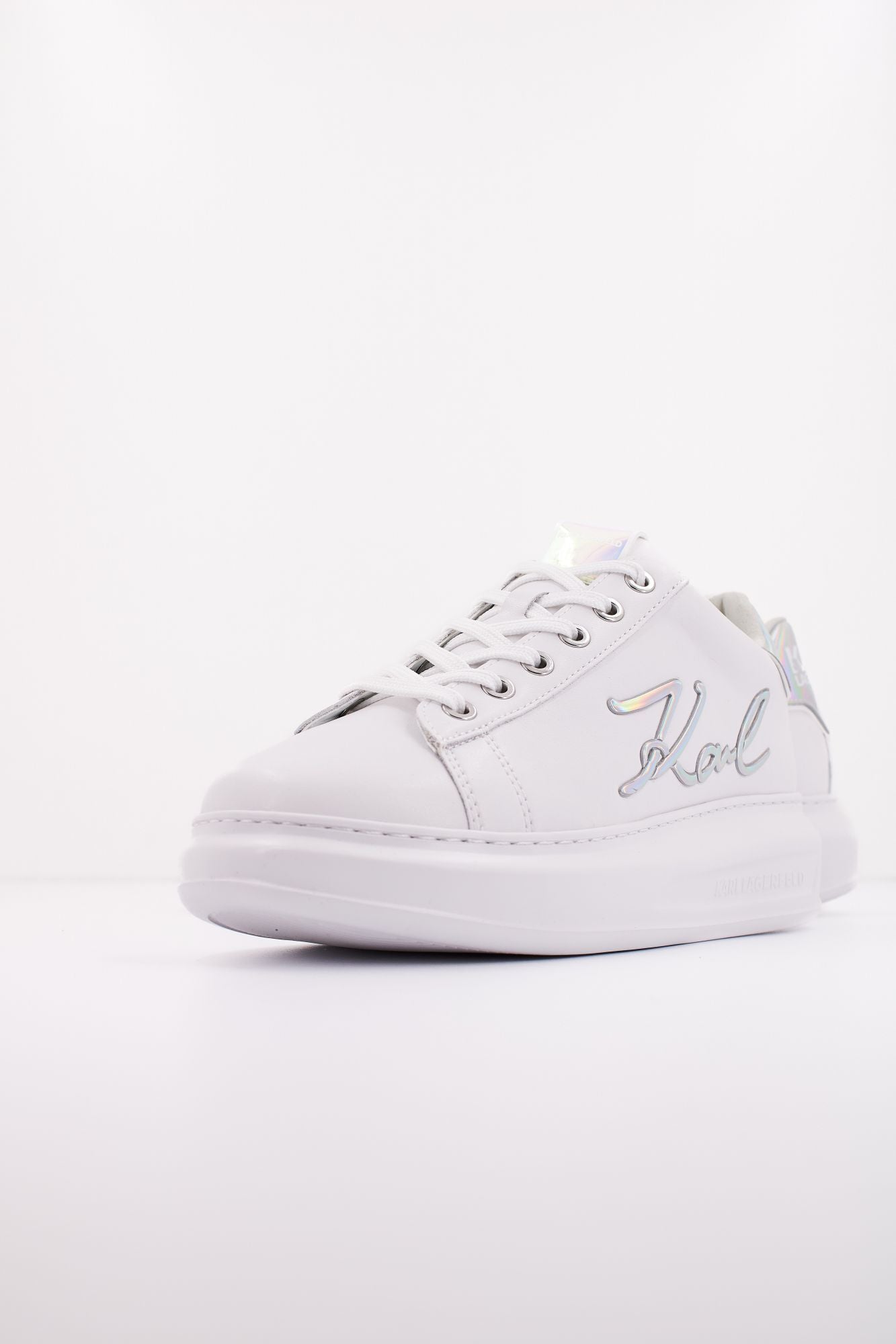 KARL LAGERFELD KAPRI SIGNIA LACE LTHR en color BLANCO (2)