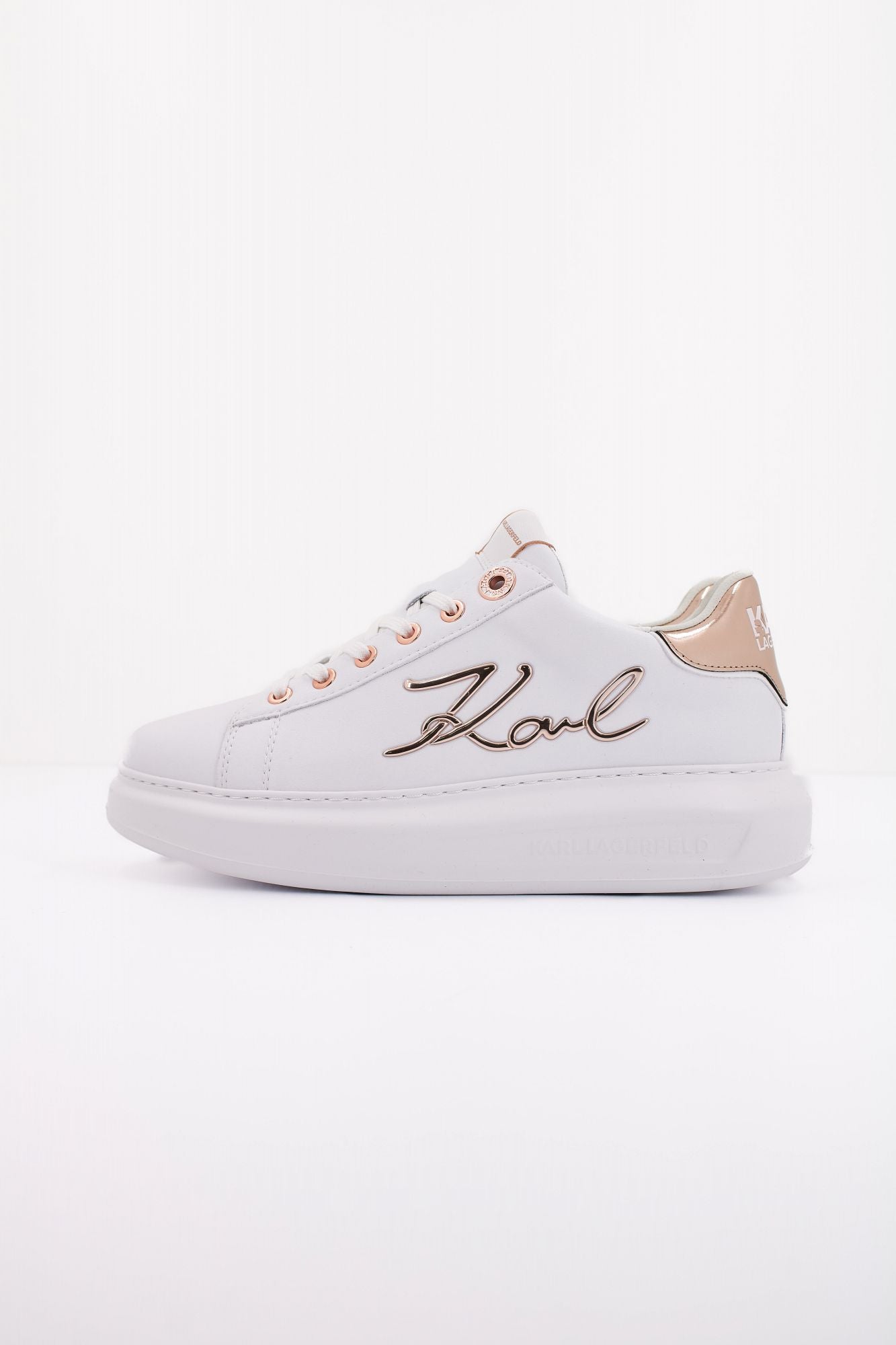 KARL LAGERFELD KAPRI SIGNIA LACE LTHR en color BLANCO (1)