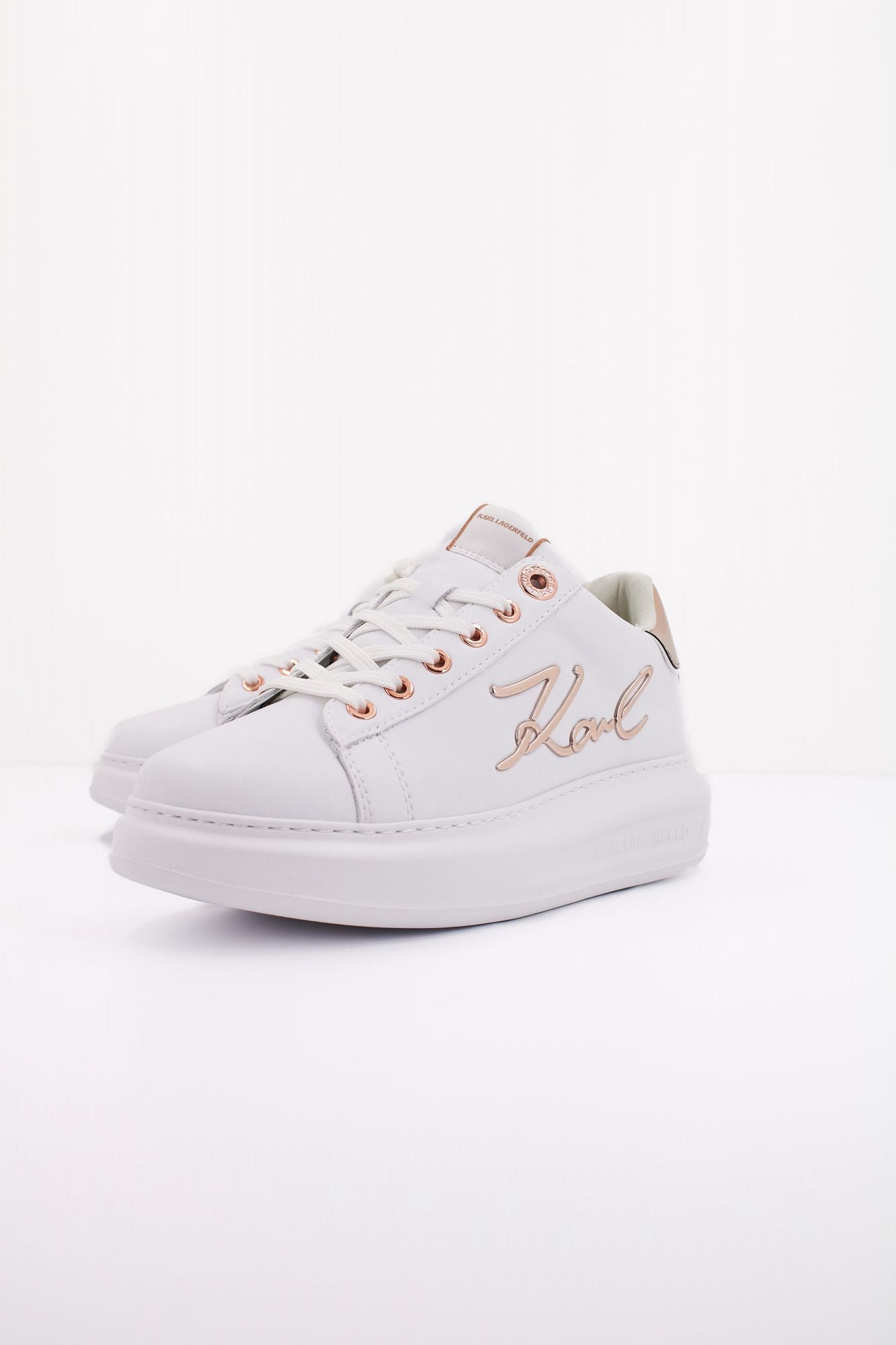 KARL LAGERFELD KAPRI SIGNIA LACE LTHR en color BLANCO (2)