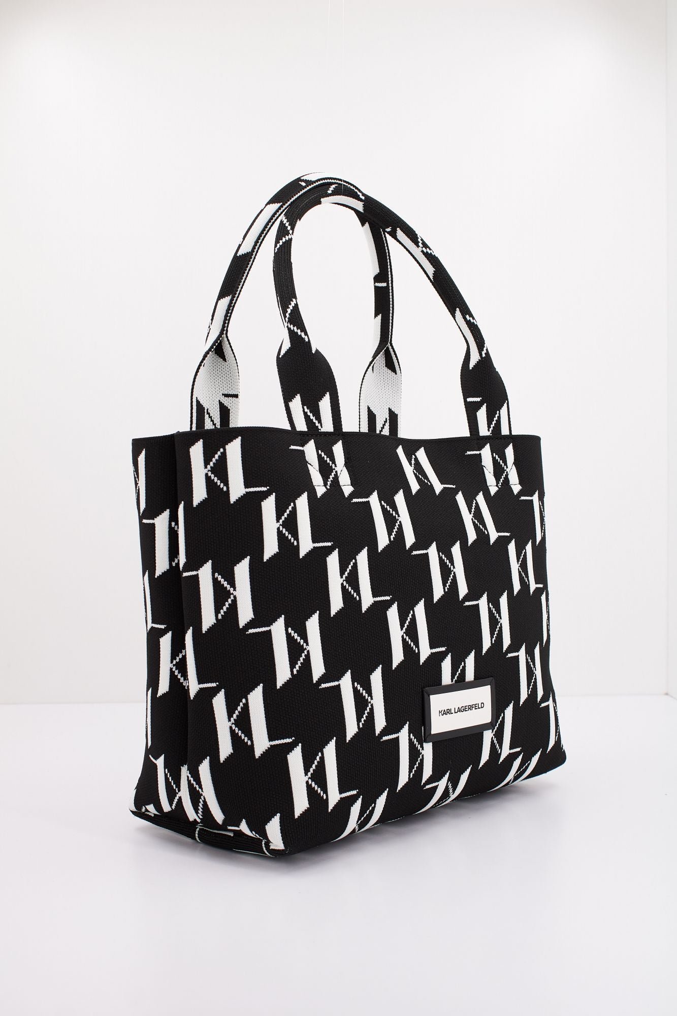 KARL LAGERFELD K/MONOGRAN KNIT MD TOTE en color NEGRO (2)