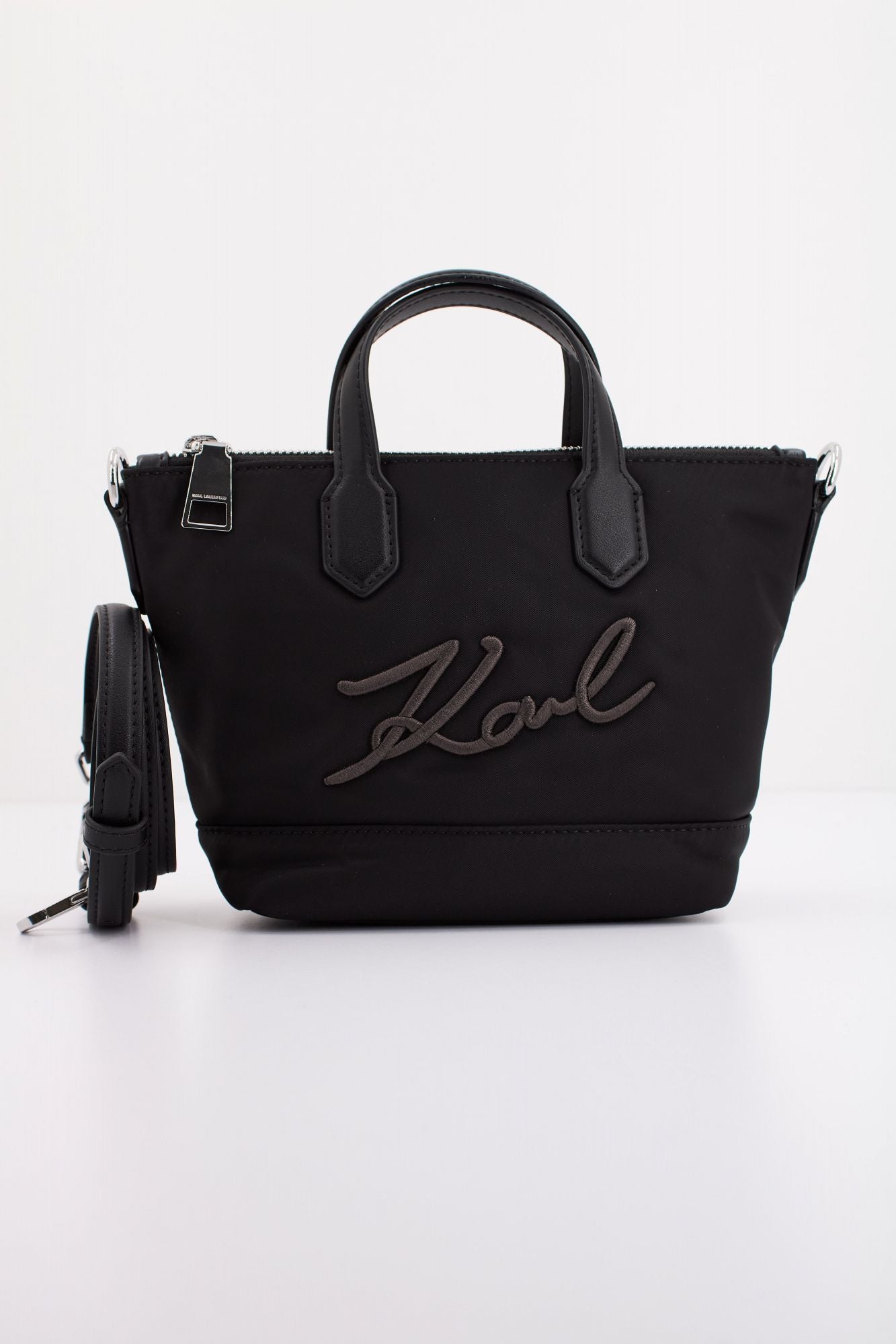 KARL LAGERFELD  K/SIGNATURE NYLON SM TOTE en color NEGRO (1)