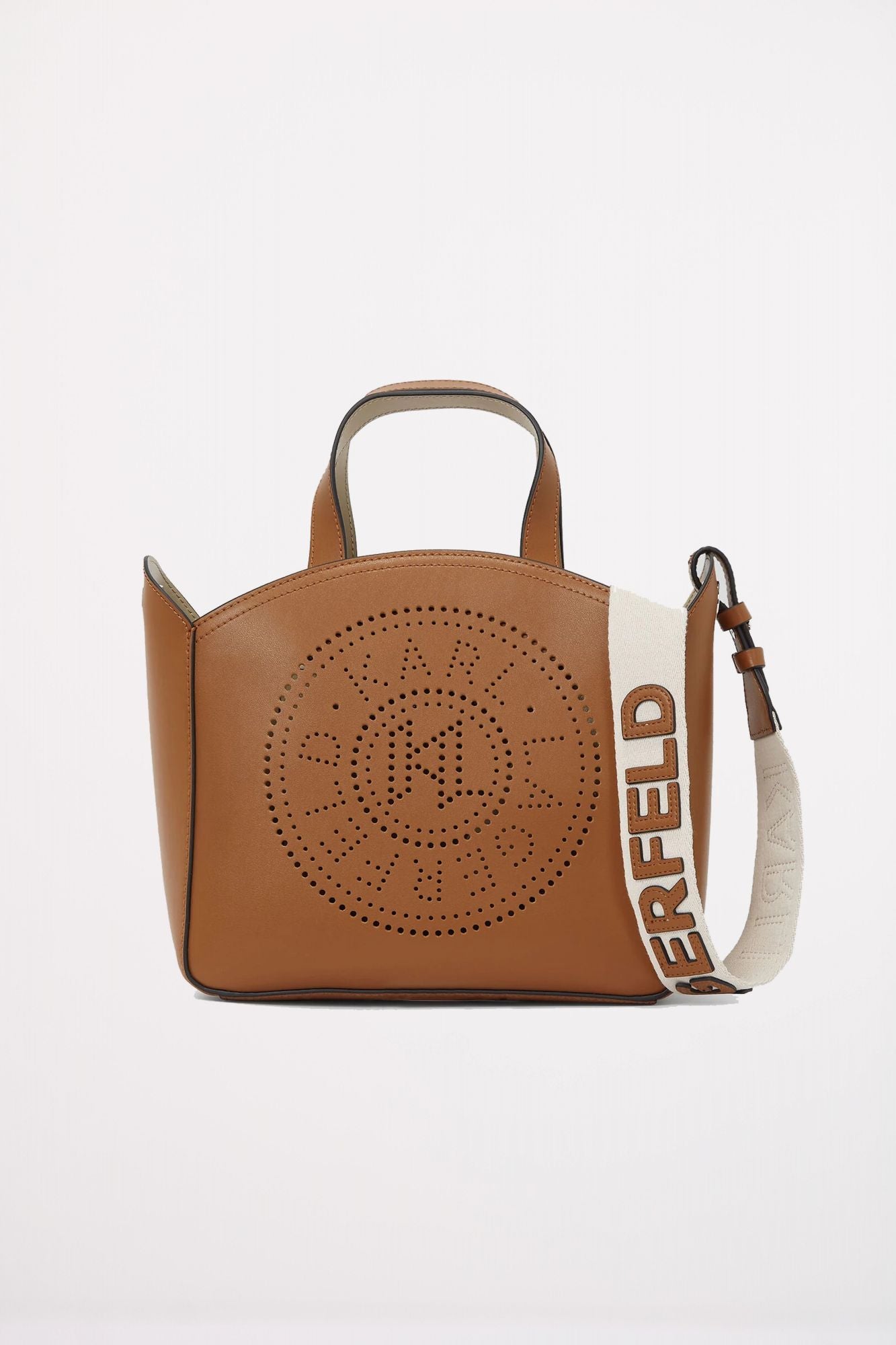 KARL LAGERFELD K CIRCLE SM TOTE PERFORATE en color MARRON (1)