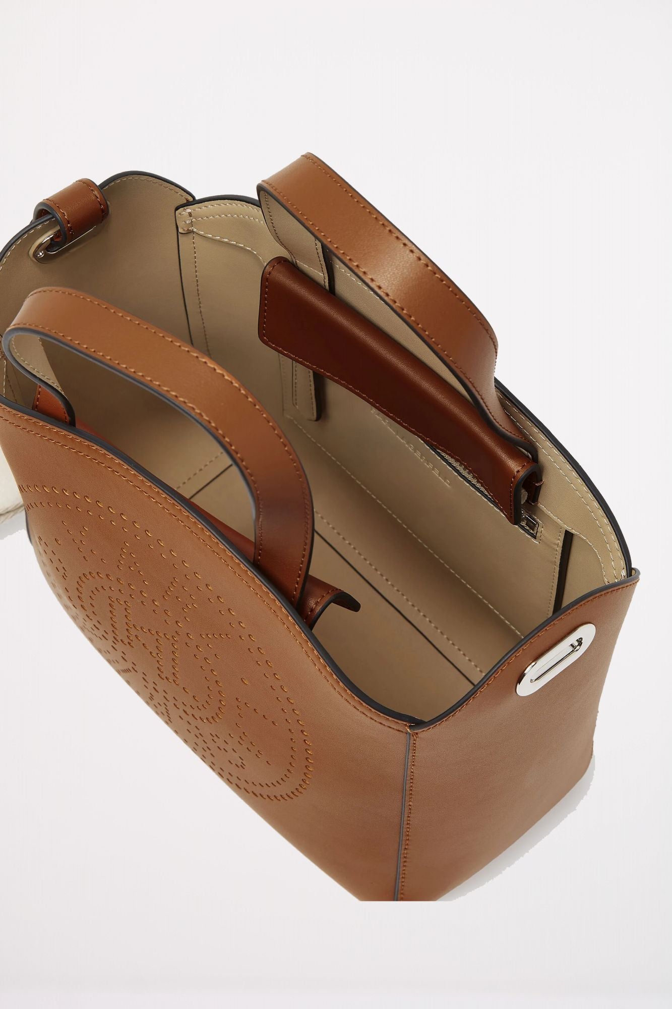 KARL LAGERFELD K CIRCLE SM TOTE PERFORATE en color MARRON (3)