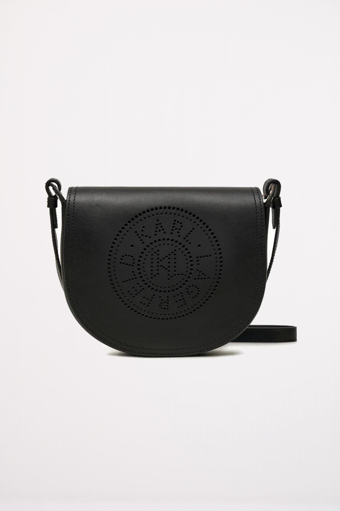 KARL LAGERFELD CIRCLE SADDLE PERFORTATED en color NEGRO (1)