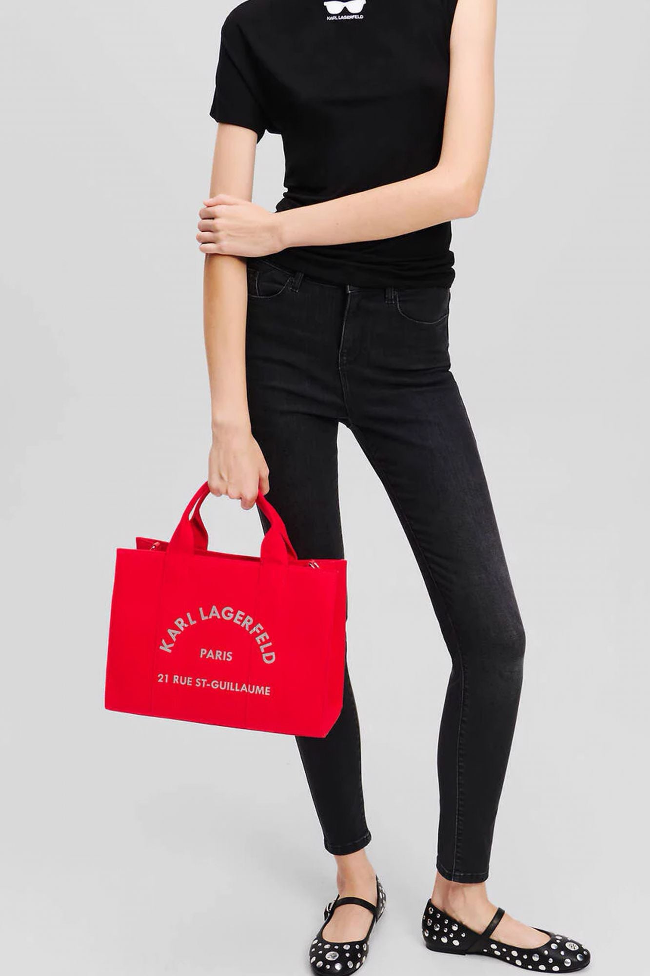 KARL LAGERFELD  RSG SQUARE MEDIUM TOTE en color ROJO (5)