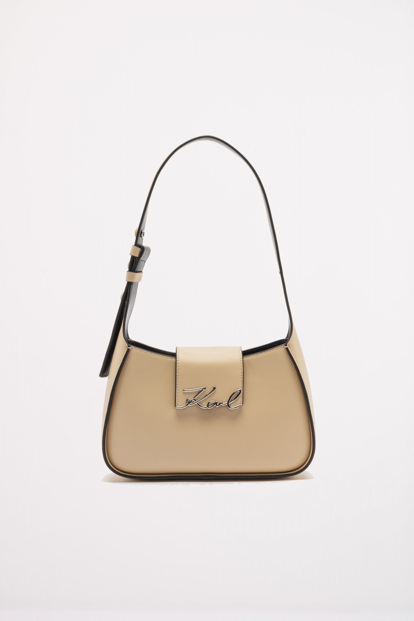 KARL LAGERFELD SIGNATURE SM SHOULDER BAG en color BEIS (1)