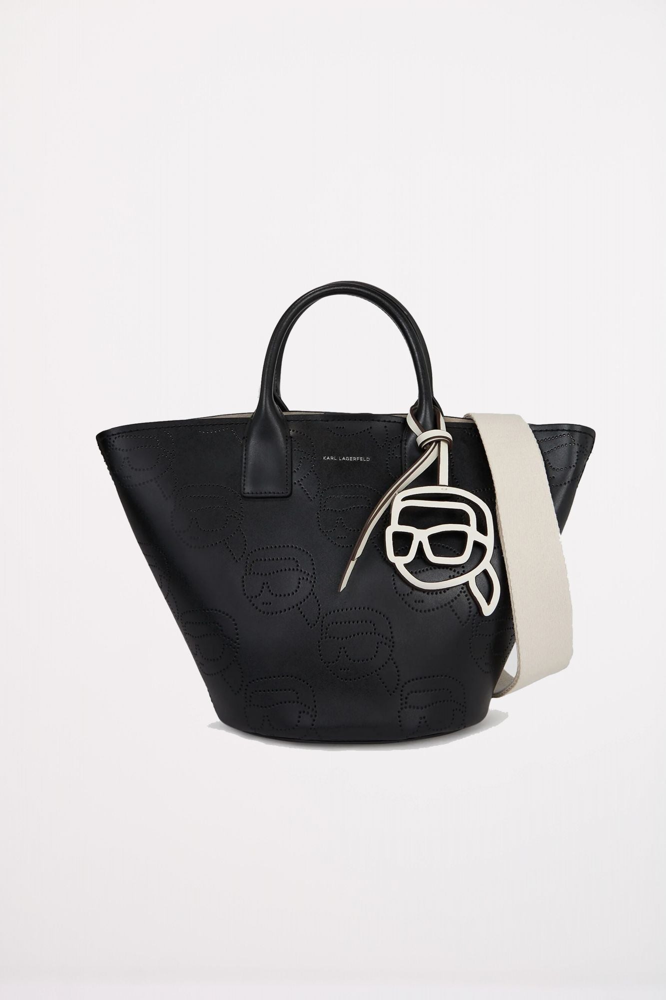 KARL LAGERFELD  IKON LEATHER PERF TULIP TO en color NEGRO (1)