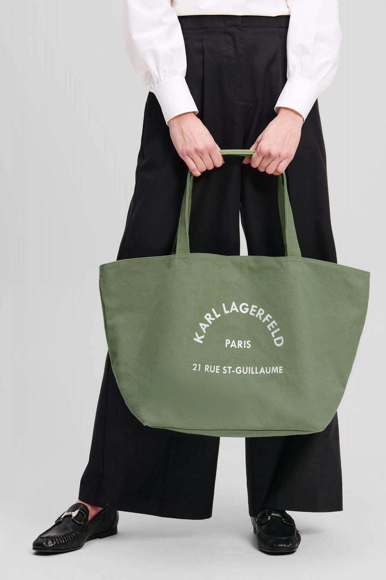 KARL LAGERFELD RUE ST-GUILLAUMECANVAS SHOPPER en color VERDE (4)