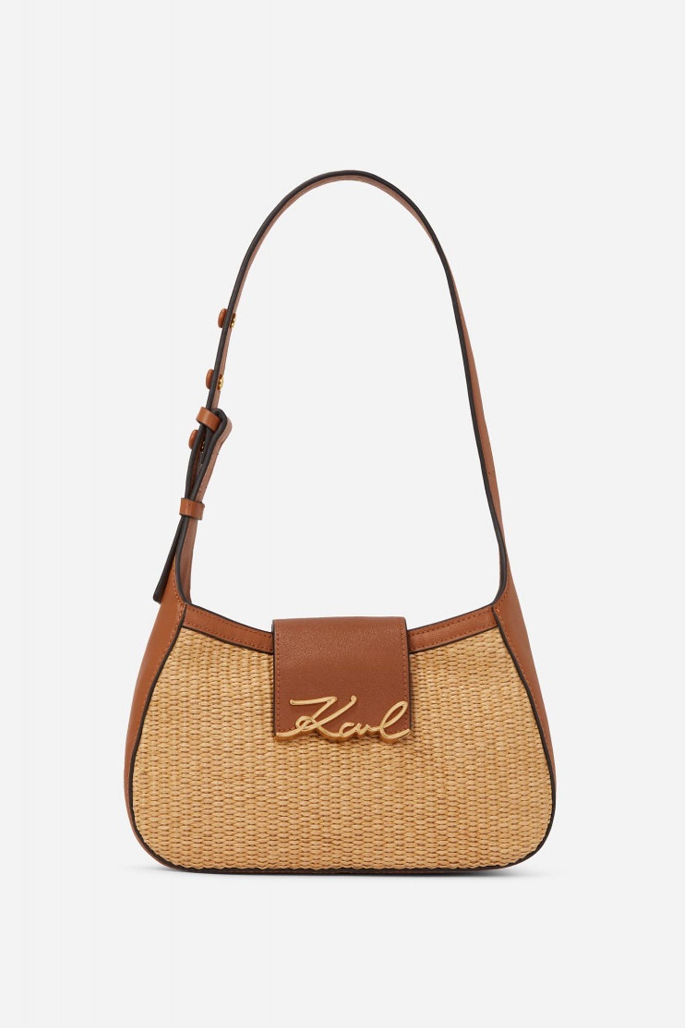 KARL LAGERFELD SIGNATURE SM SHB RAFFIA en color MARRON (1)