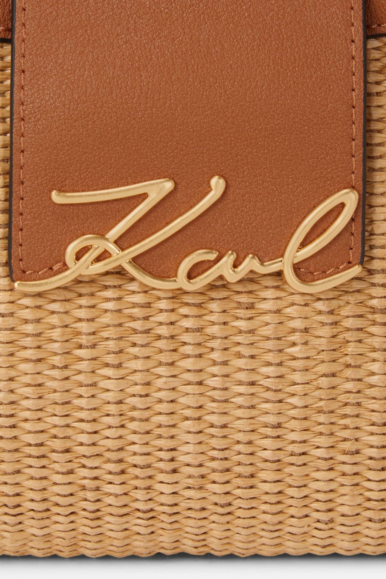 KARL LAGERFELD SIGNATURE SM SHB RAFFIA en color MARRON (4)