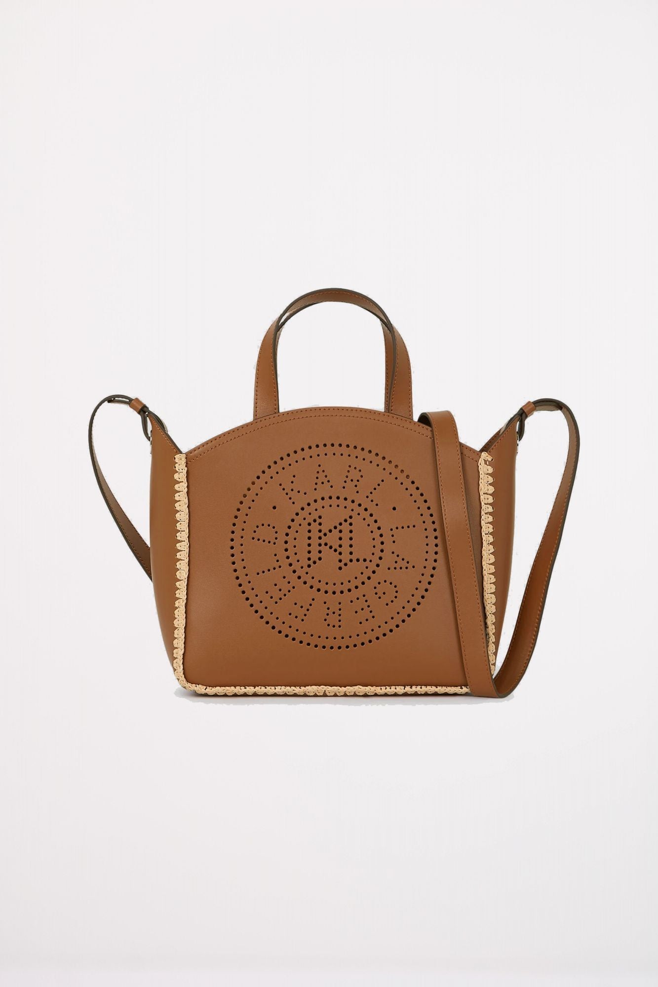 KARL LAGERFELD  CIRCLE SM TOTE RAFFIA WHIP en color MARRON (1)