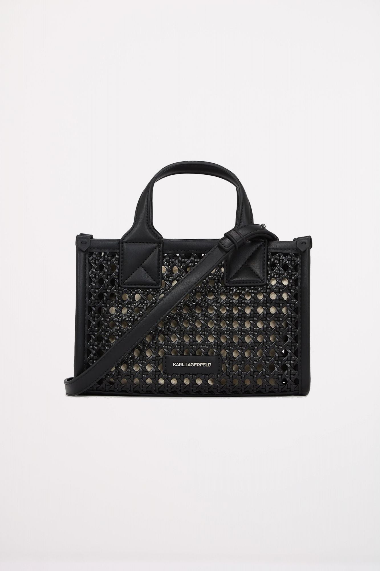 KARL LAGERFELD SKUARE SM TOTE WOVEN en color NEGRO (2)