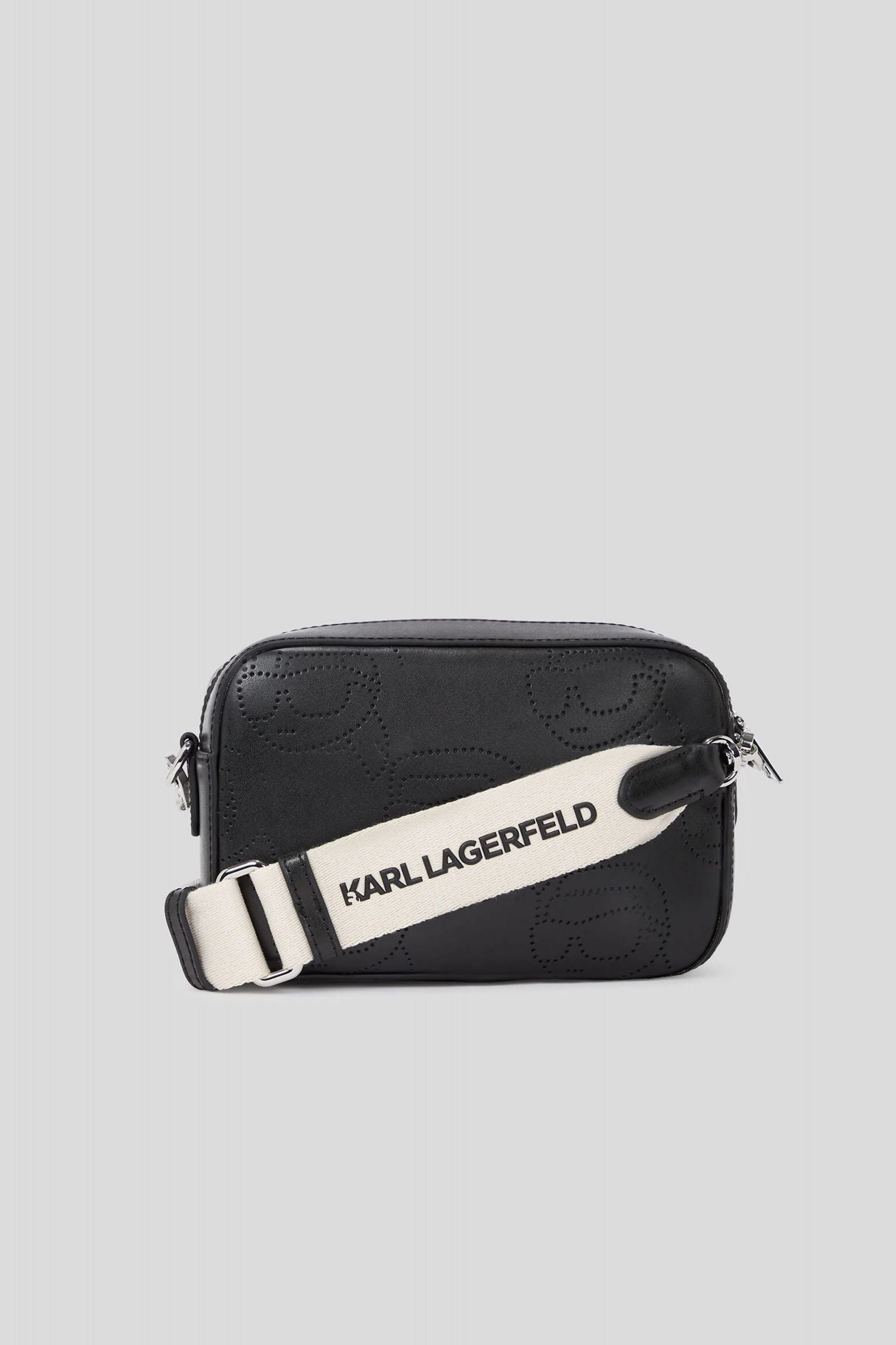 KARL LAGERFELD IKON LEATHER PERFORATED CM en color NEGRO (2)