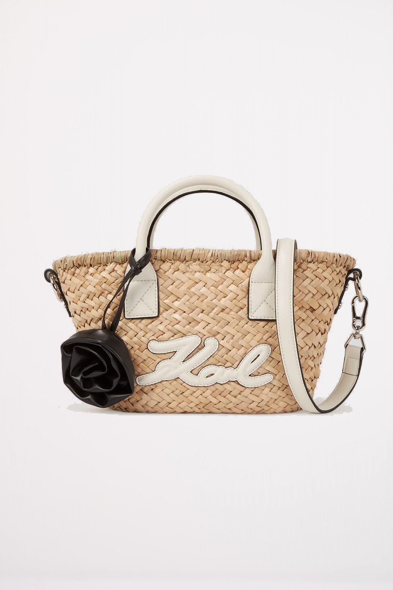 KARL LAGERFELD SIGNATURE RAFFIA SM BASKET en color MARRON CLARO (1)