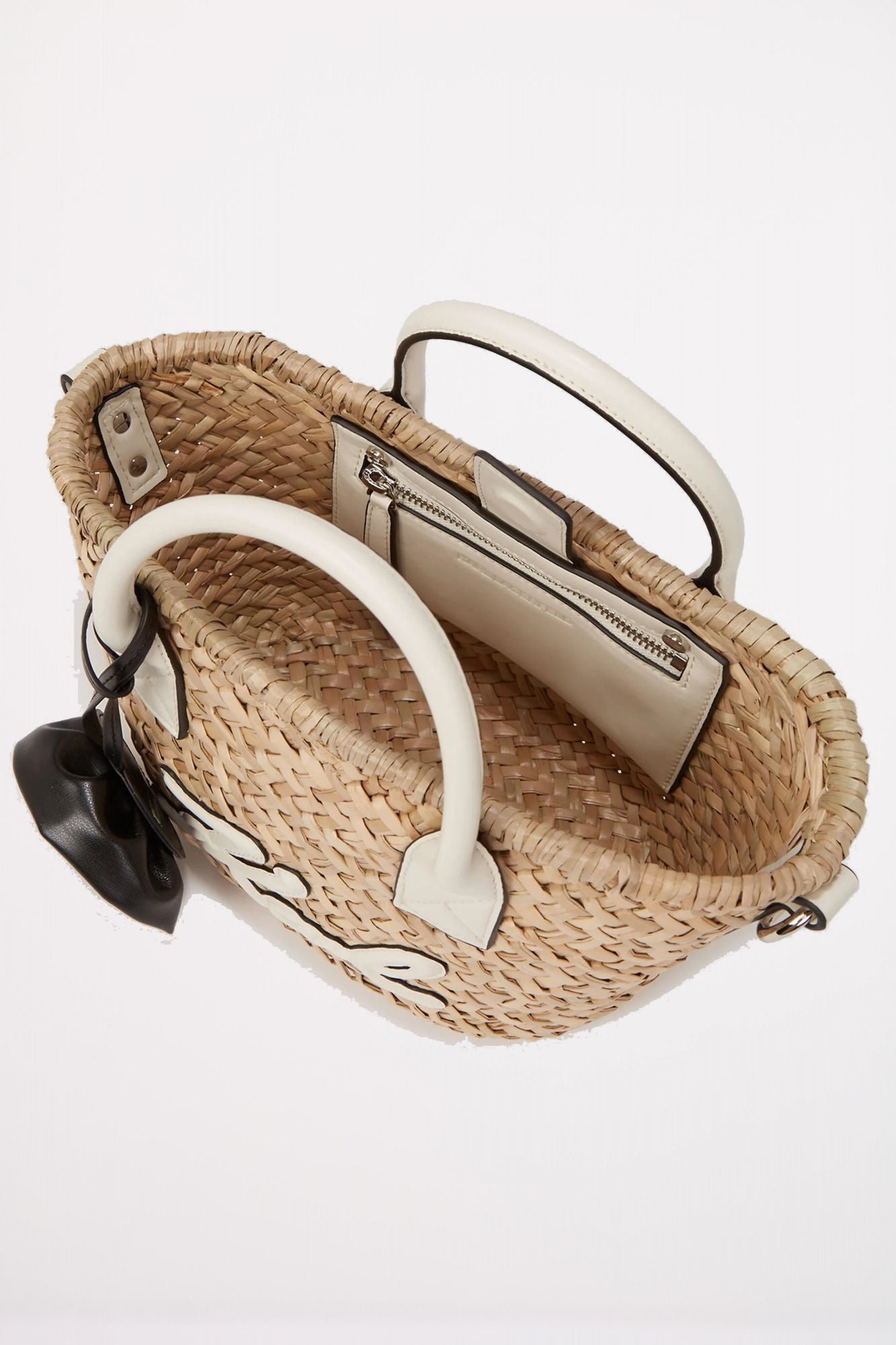 KARL LAGERFELD SIGNATURE RAFFIA SM BASKET en color MARRON CLARO (3)