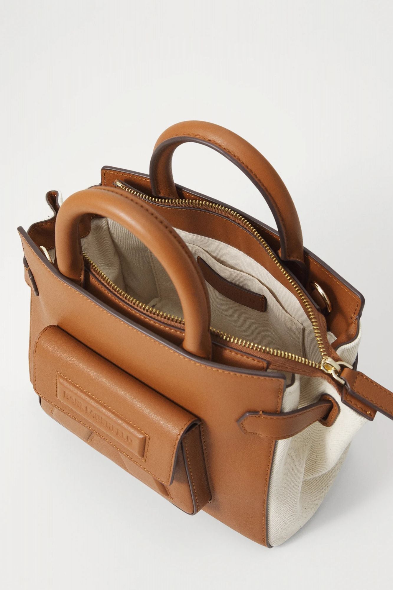 KARL LAGERFELD IKON K SM TOTE CANVAS en color MARRON (3)