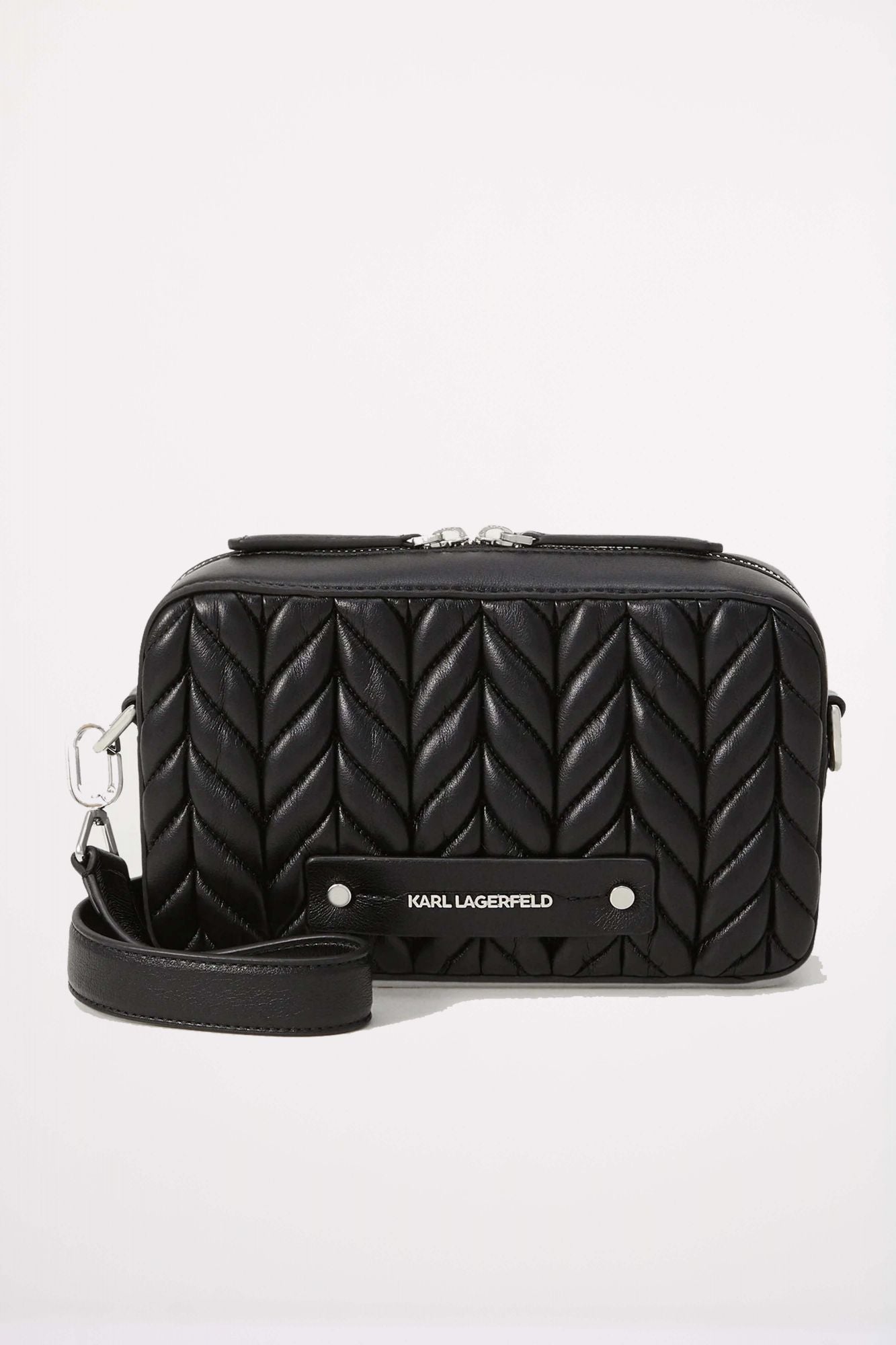 KARL LAGERFELD K WEAVE CAMERA BAG en color NEGRO (1)